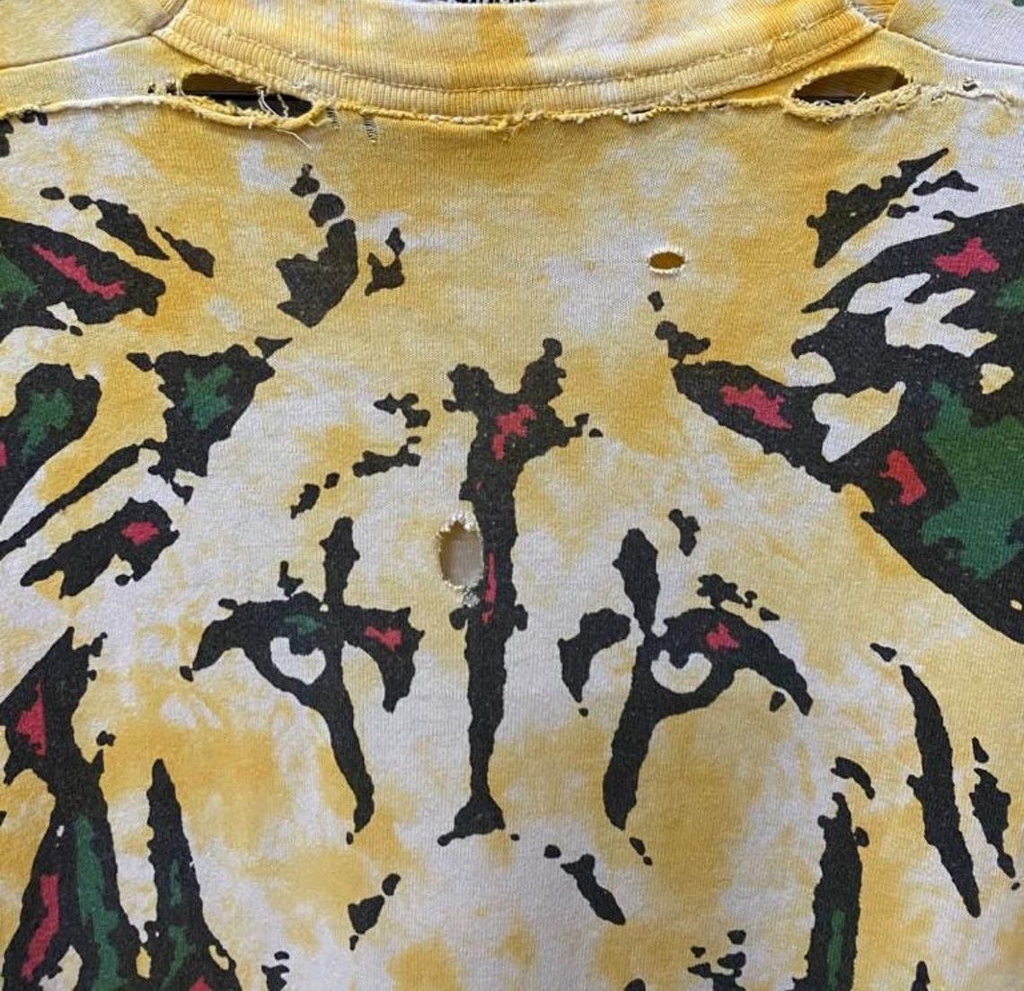 Band Tees Vintage 1994 Bob Marley T-Shirt Rasta Liquid Blue Distressed Size US XL / EU 56 / 4 - 12 Thumbnail