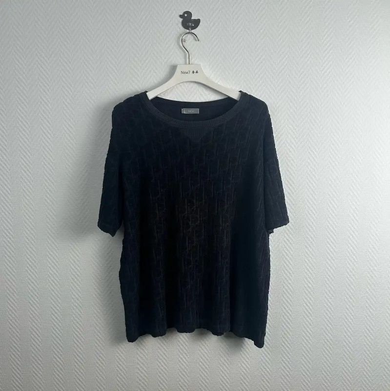 Dior Dior Black Linen Blend Men's T-Shirt 0089 Size US XXL / EU 58 / 5 - 1 Thumbnail