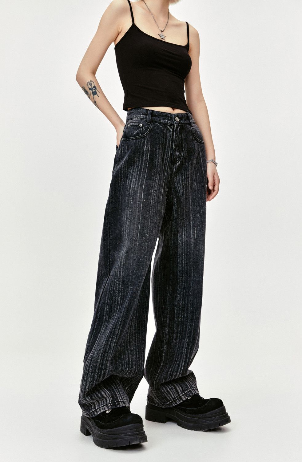Japanese Brand Men's trendy retro washed oversized jeans Size US 32 / EU 48 - 3 Thumbnail