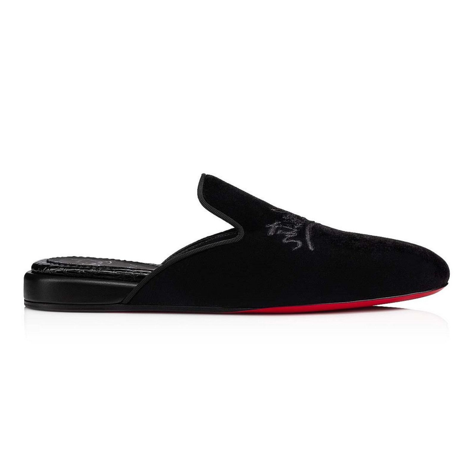 Christian Louboutin Christian Louboutin Navy Coolito Velvet Backless Loafer Size US 9 / EU 42 - 3 Thumbnail