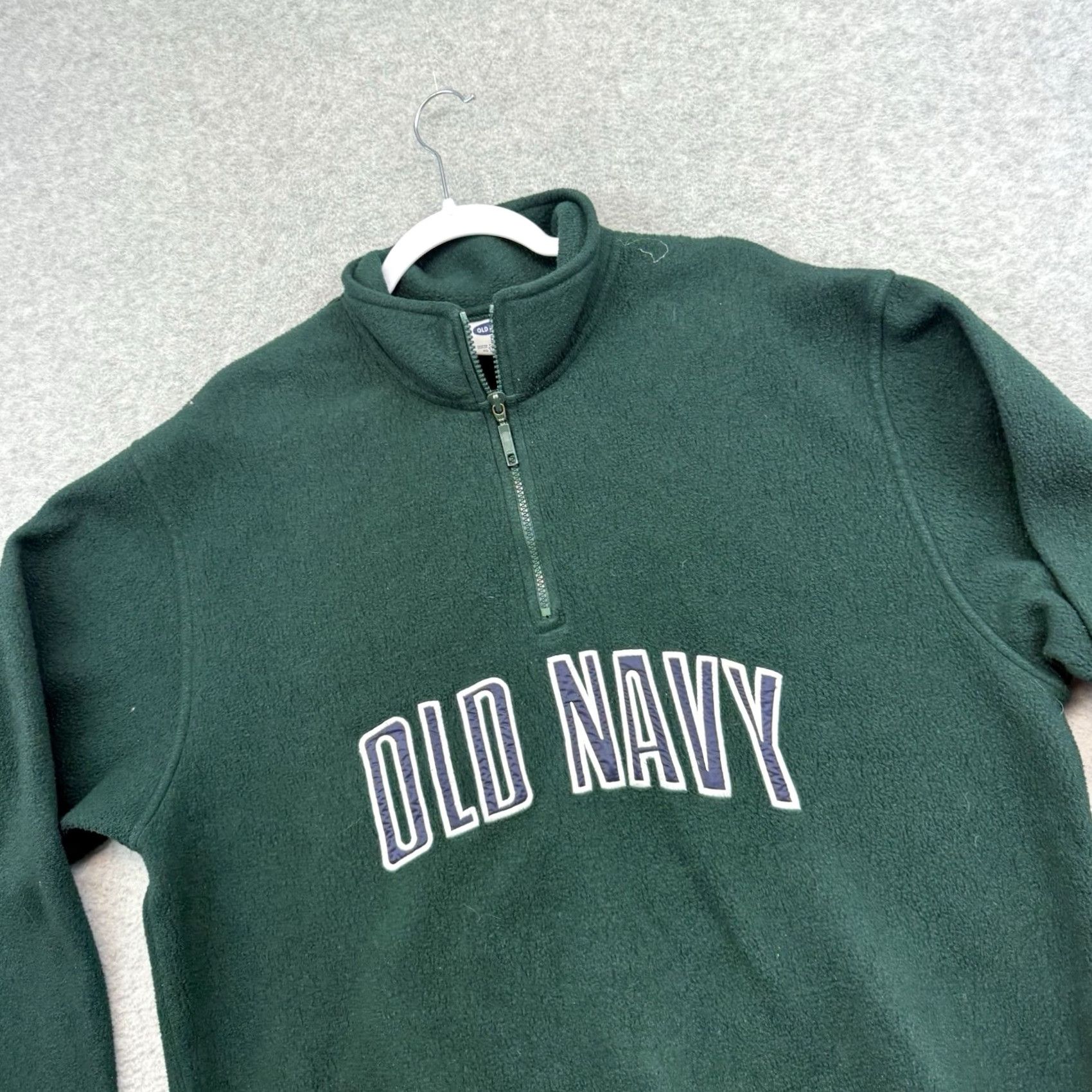 Old Navy Old Navy Sweatshirt Mens L Green Fleece Quarter Zip Pullover VTG Spell Out Y2K VTG Size US L / EU 52-54 / 3 - 3 Thumbnail