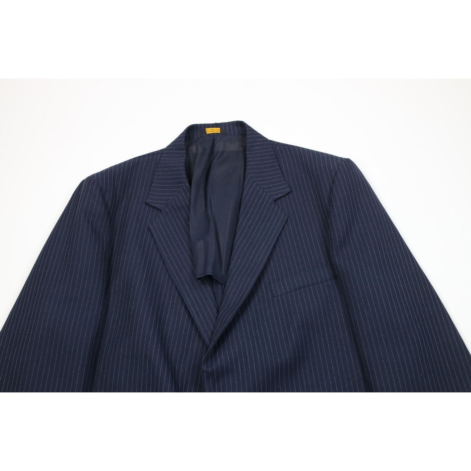 Vintage Vintage 70s 2 Piece Wool Blend Suit Wedding Blue Striped Size 46R - 3 Thumbnail