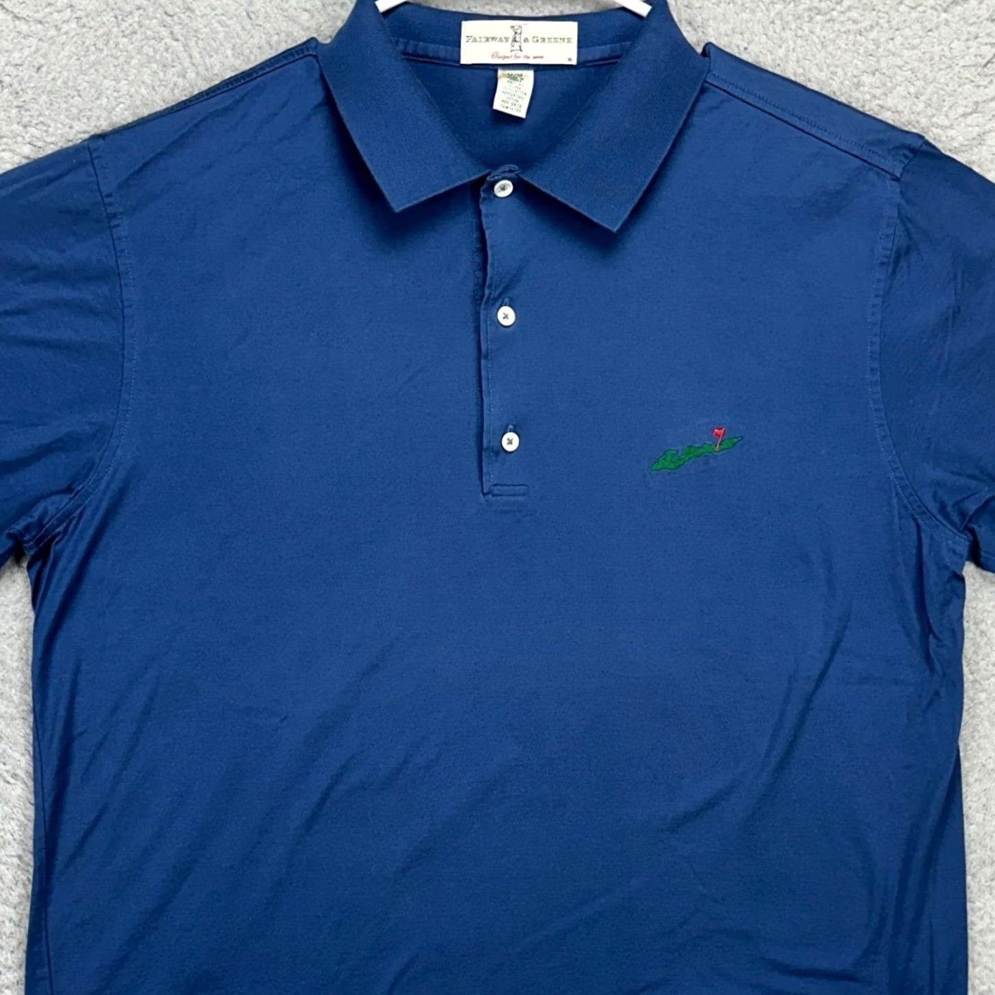 Vintage Fairway & Greene Golf Polo Shirt Mens Medium Blue Logo Rugby Fairway Greene Shirt Golfing Outdoor Breathable Collared Short Sleeve Vintage No Size US M / EU 48-50 / 2 - 2 Thumbnail