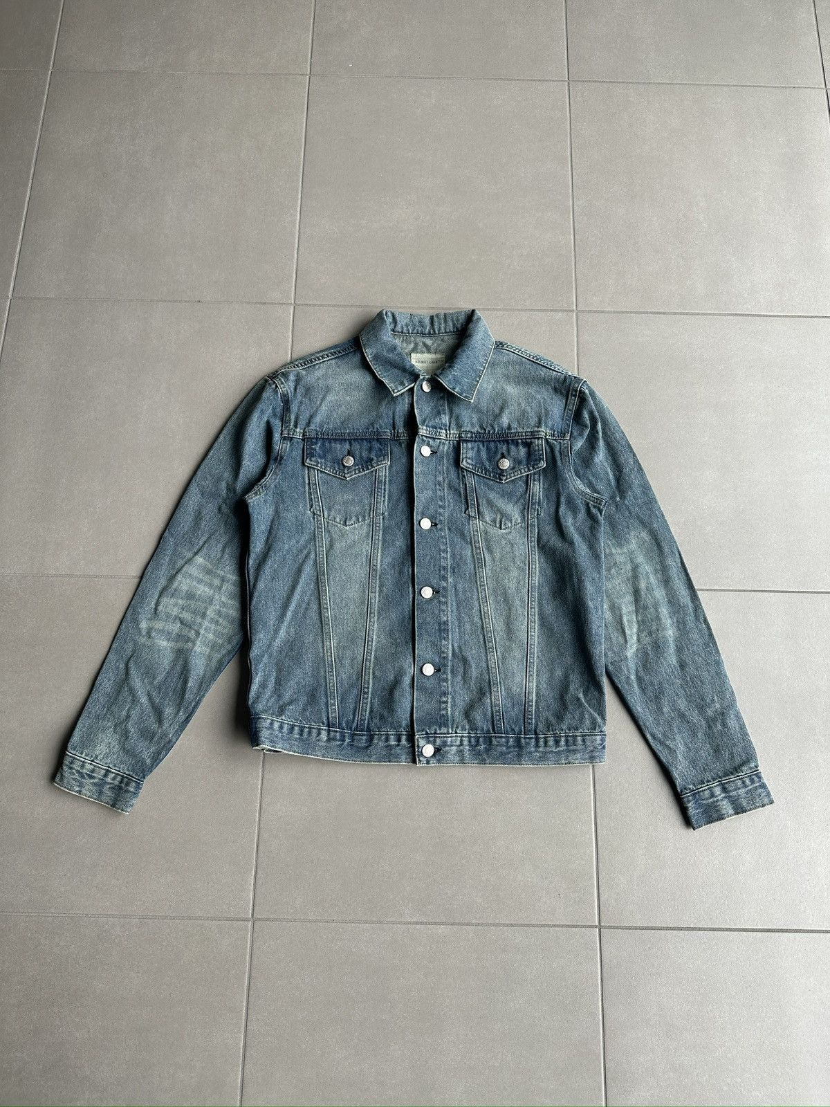 Helmut Lang Helmut Lang Circa 2000’s vintage sanded denim trucker jacket Size US M / EU 48-50 / 2 - 1 Thumbnail