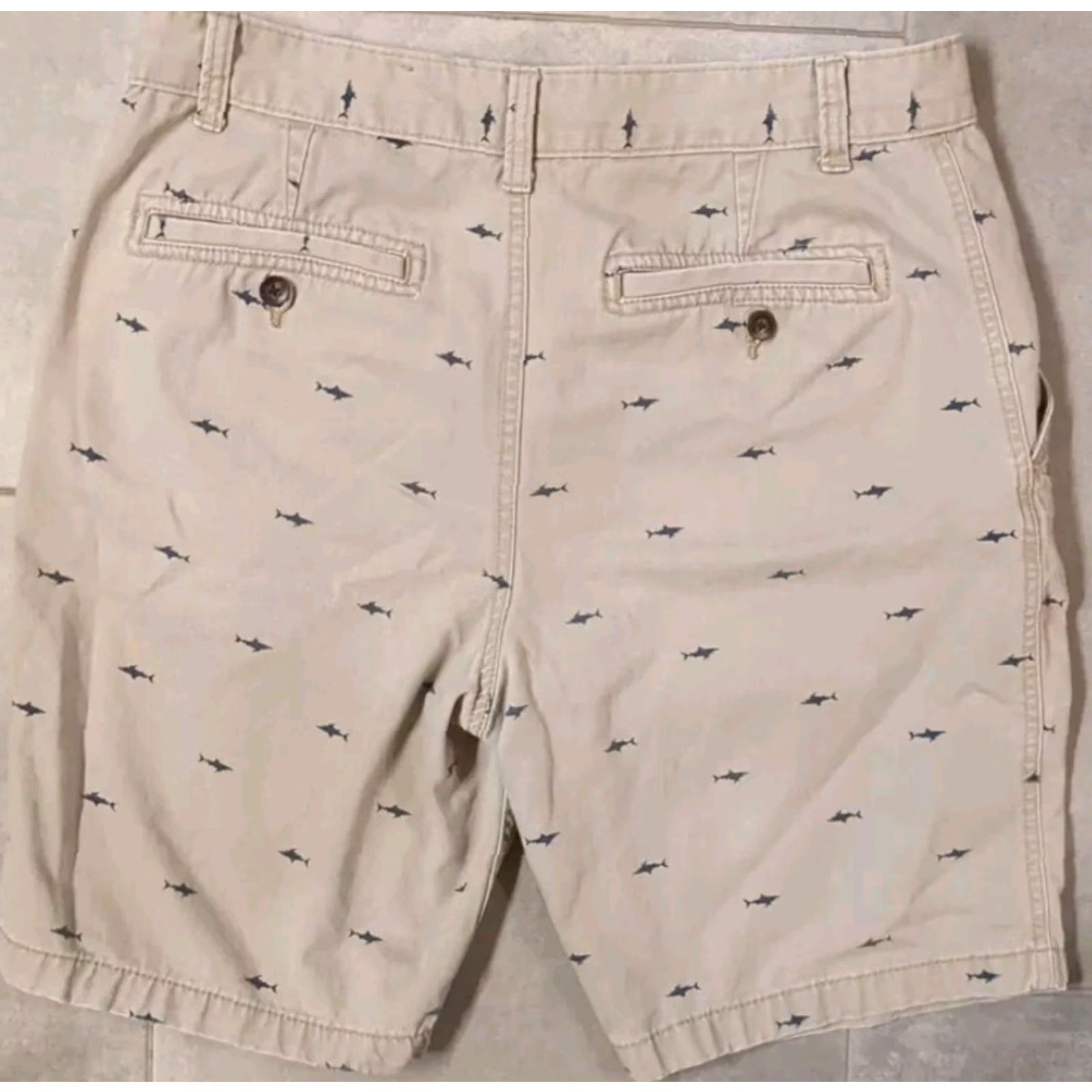 Faded Glory Faded Glory Shark Shorts Mens 34 Tan Cotton Relaxed Fit Bermuda Casual Beach Outdoor Marine Camouflage Zip Pockets Logo Button Inseam 9 in Knit Nature Size US 34 / EU 50 - 2 Thumbnail