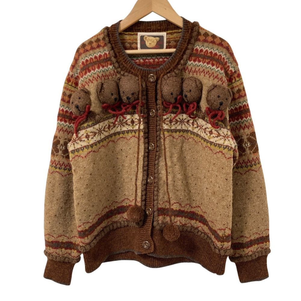 Other Other PINK HOUSE Bear Motif Knit Cardigan Textile Tops DUTY FREE for USA Size ONE SIZE - 1 Thumbnail