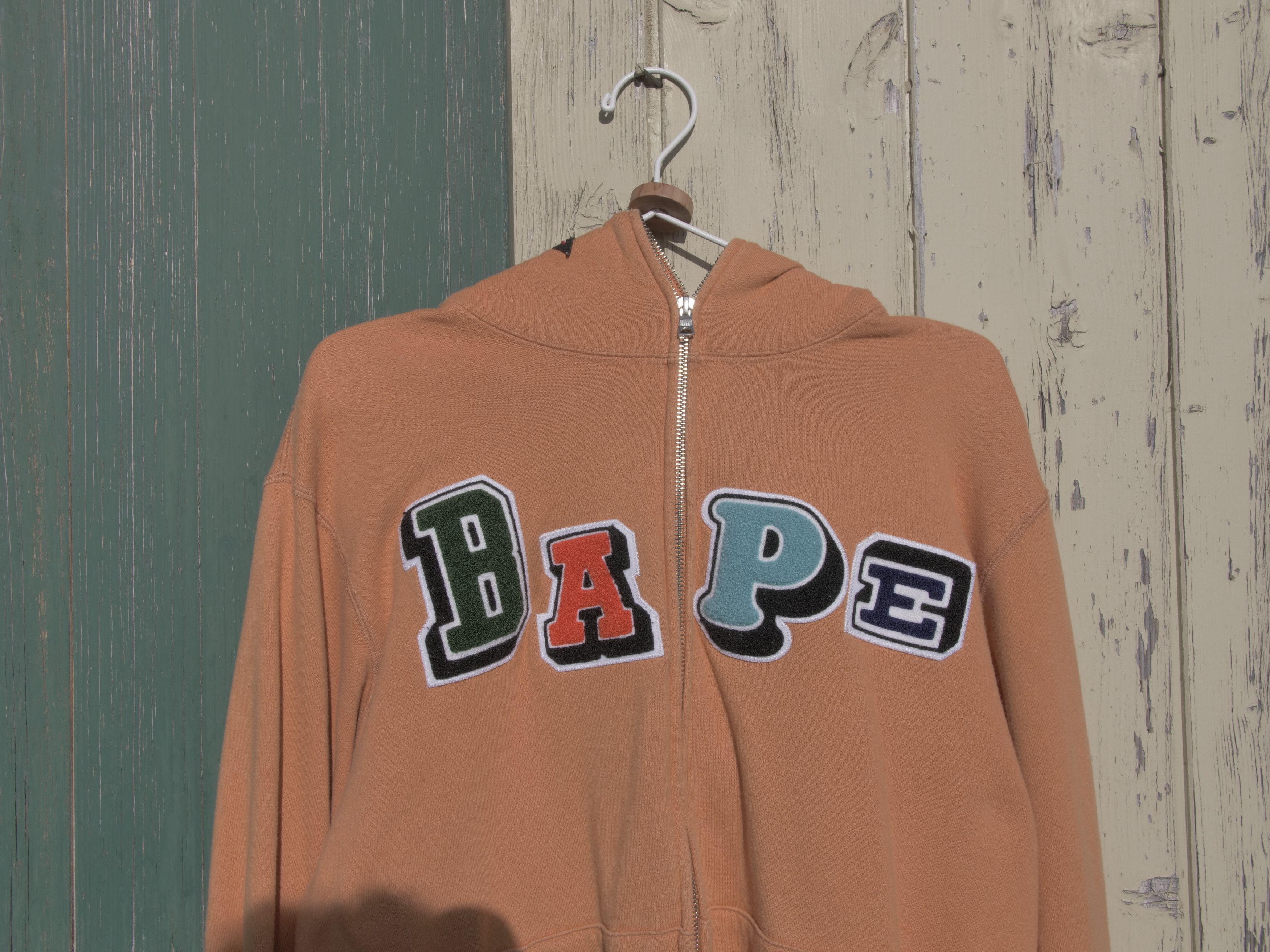 image of Bape Multi Fonts Shark Full Zip Hoodie in Orange, Men's (Size 2XL)