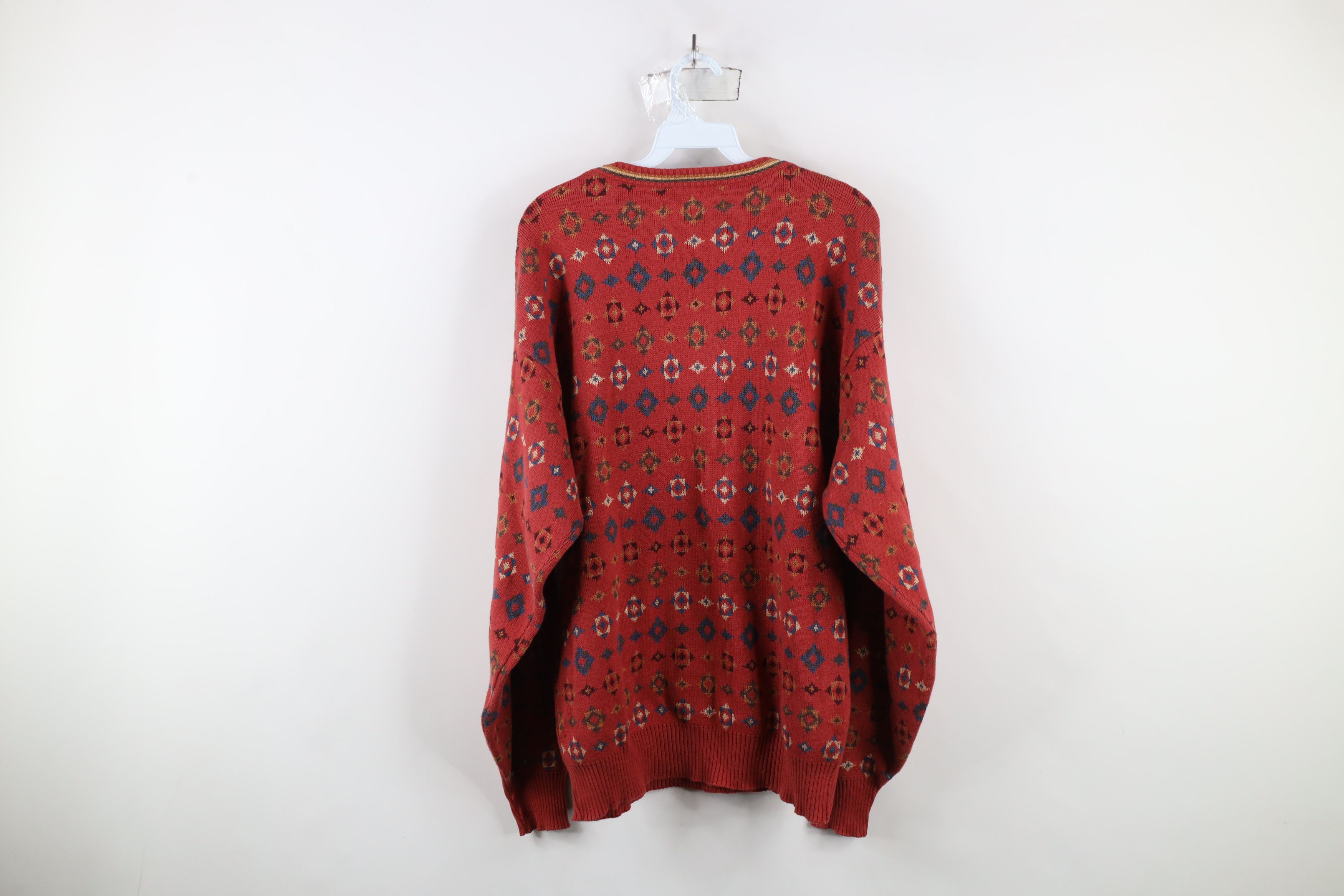 Vintage Vintage 90s Streetwear Geometric Cotton Crewneck Sweater USA Size US L / EU 52-54 / 3 - 10 Thumbnail