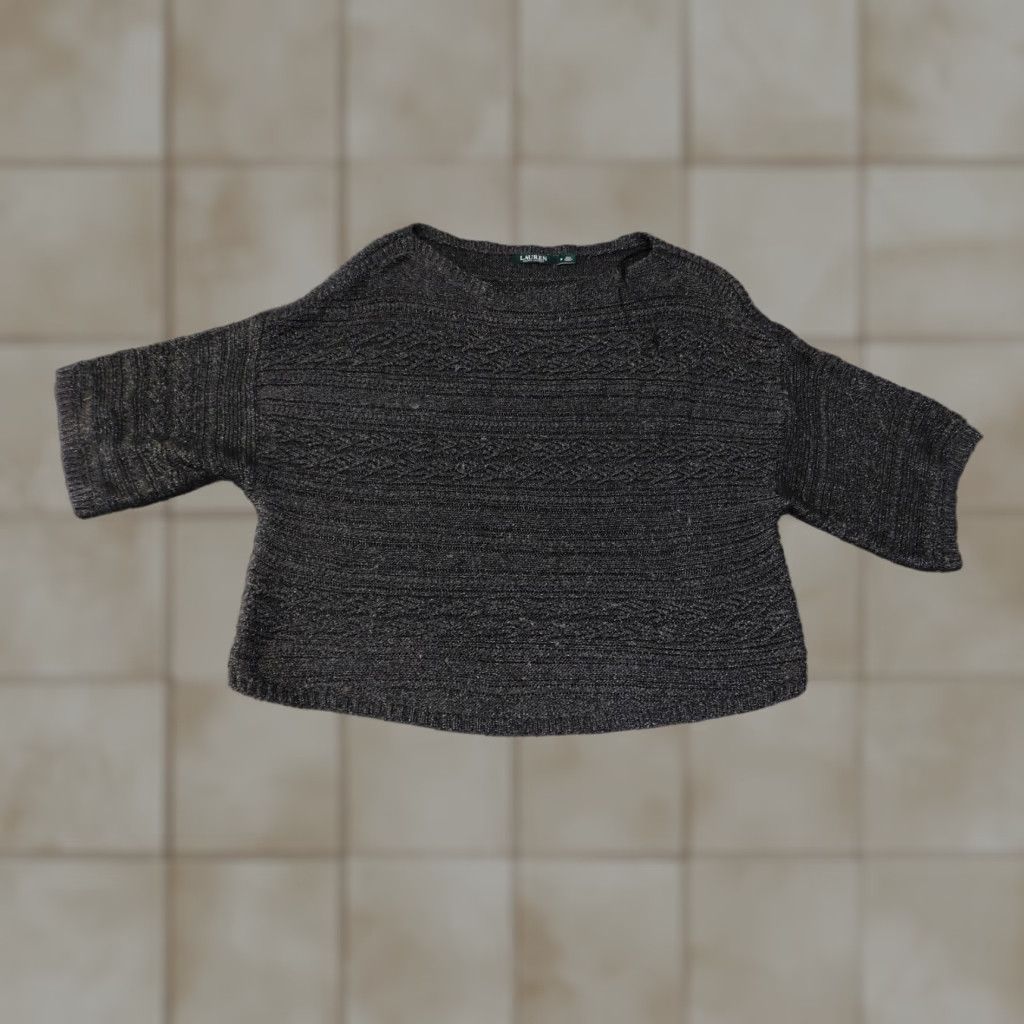 Ralph Lauren Lauren Ralph Lauren Sweater Womens Medium Black Knit Short Sleeve Pullover Top Size M / US 6-8 / IT 42-44 - 1 Thumbnail