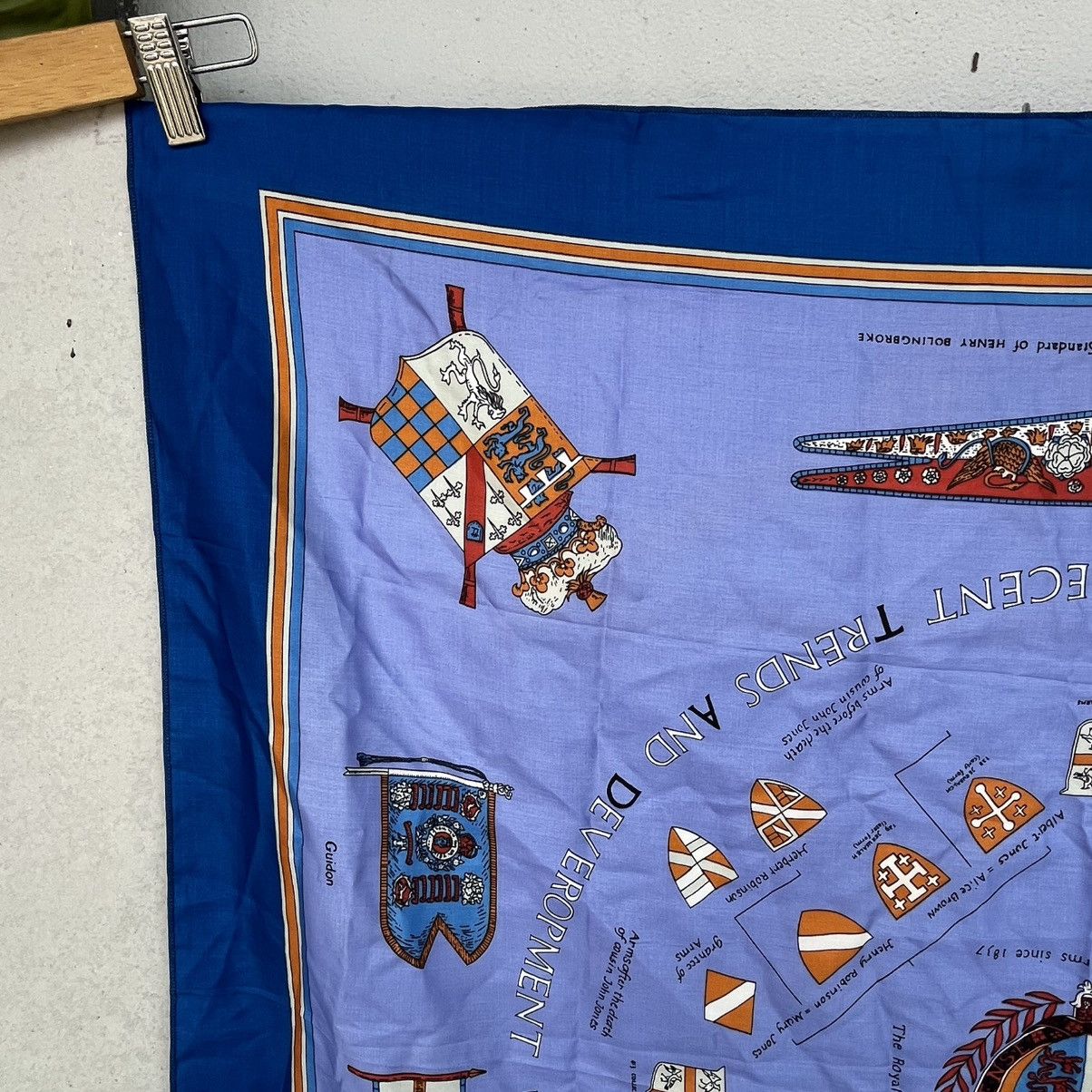 Other Vintage Blue And Purple Scarf With Heraldic Designs Size ONE SIZE - 3 Thumbnail