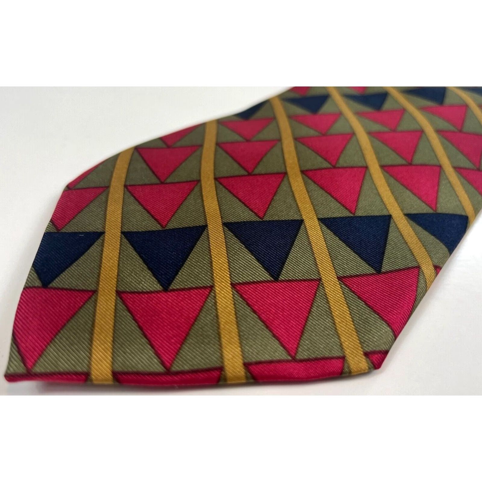 Vintage Barneys New York Silk Tie Geometric Made in Italy Silk Geometric Tie Mens Size ONE SIZE - 5 Thumbnail