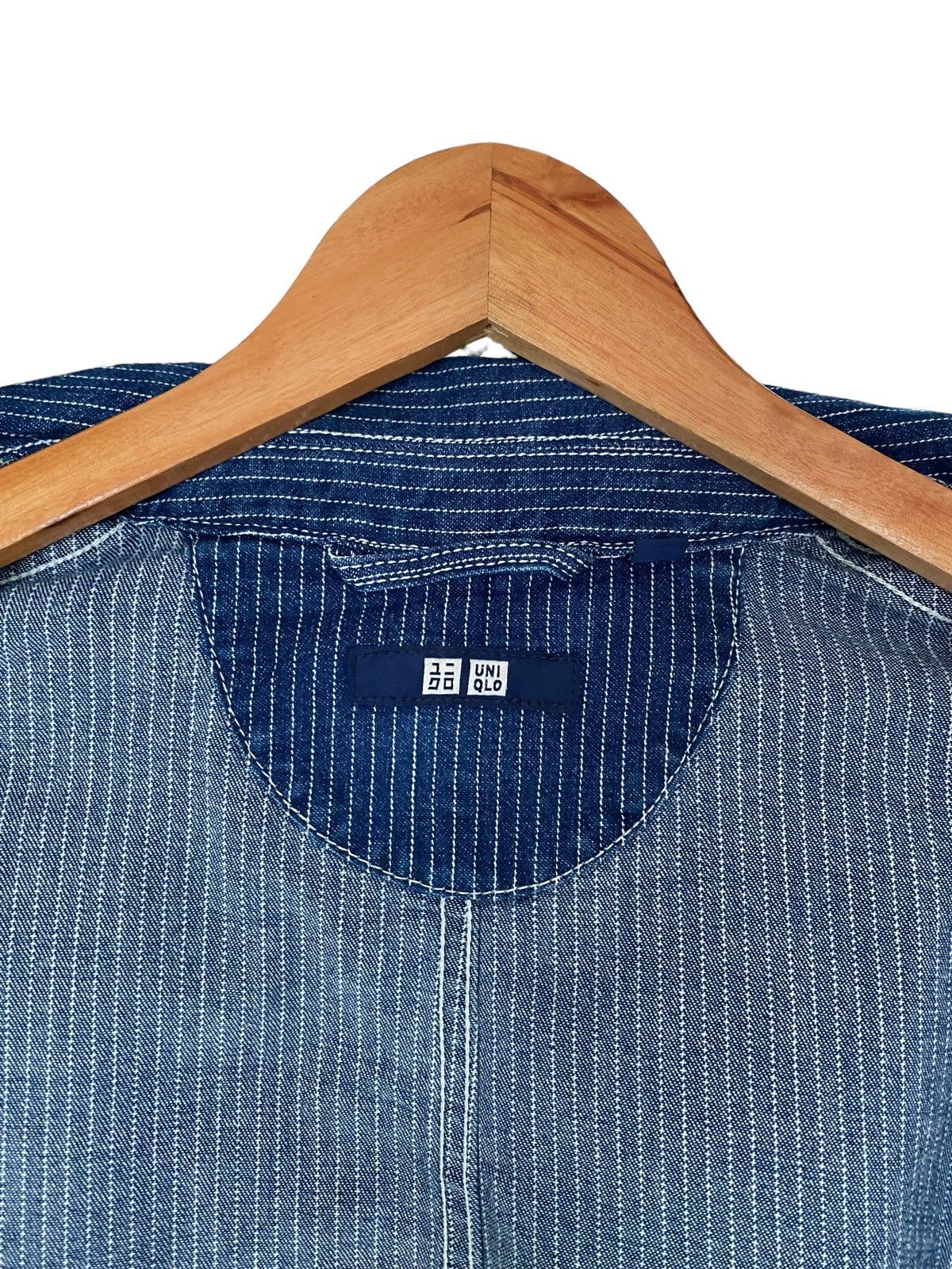 Uniqlo Rare UNIQLO Wabash Stripes Chore Denim Jacket sz M Size US M / EU 48-50 / 2 - 16 Thumbnail