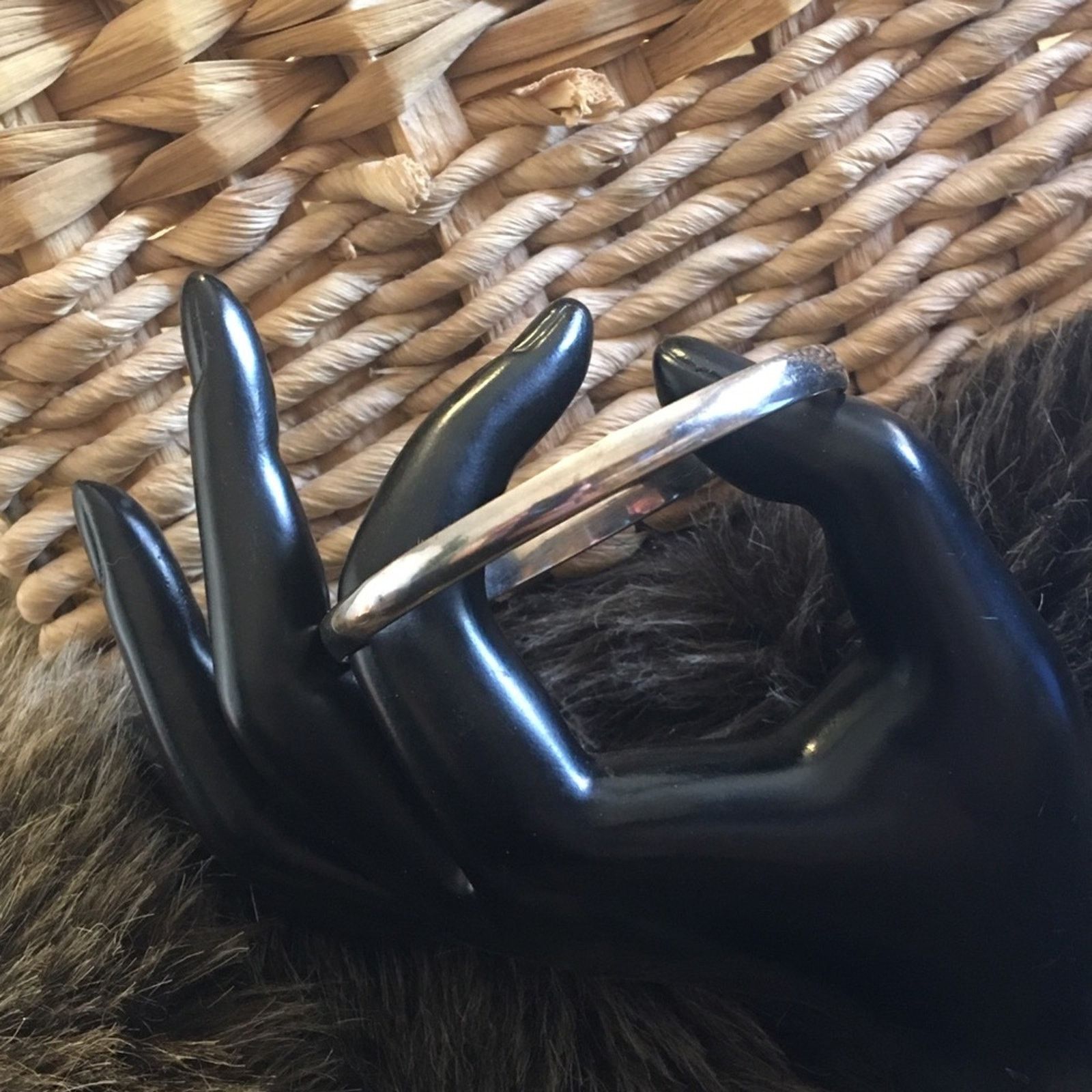 Vintage Vintage 70s Mexican silver 925 bangle bracelet Size ONE SIZE - 2 Thumbnail