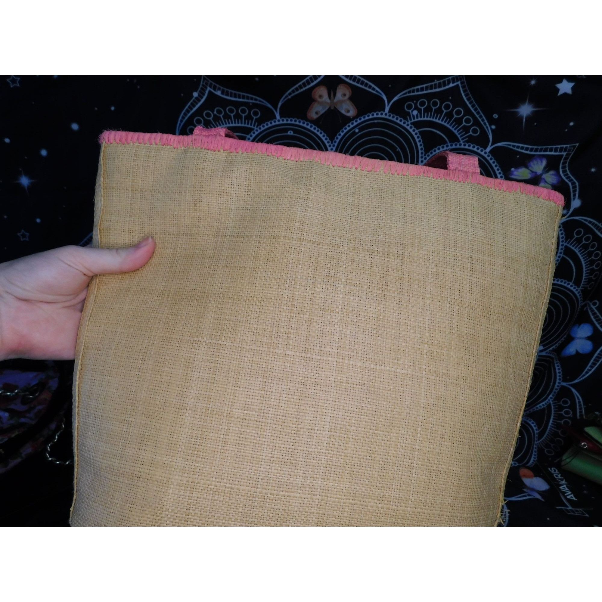 Other Vintage Beachy Roxy Woven Straw Tote With Floral Accent Size ONE SIZE - 8 Thumbnail