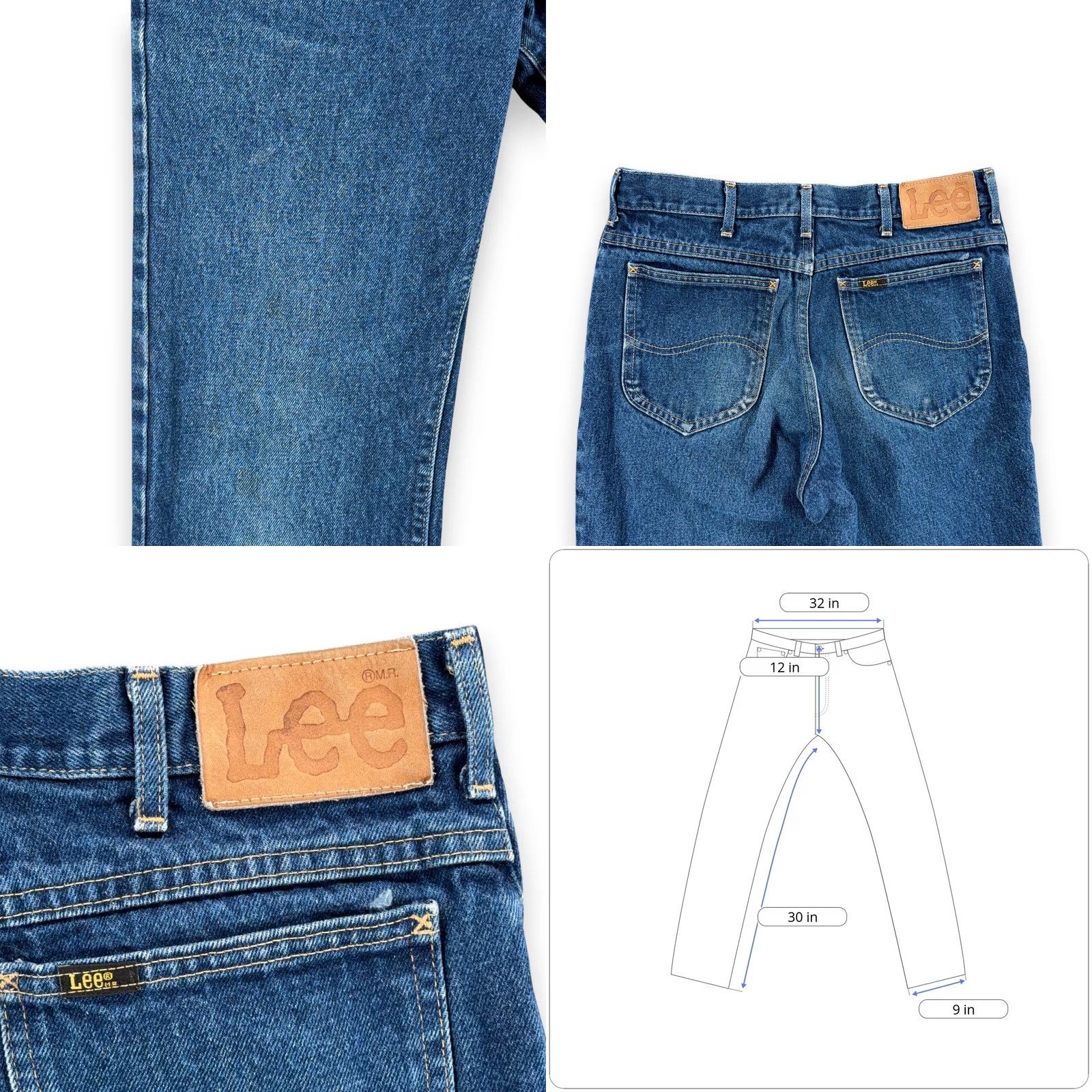 Lee VINTAGE Lee Jeans Mens 32x30 Blue Bootcut Riders Talon USA Denim 70s 33x30 Tag Size US 32 / EU 48 - 8 Thumbnail