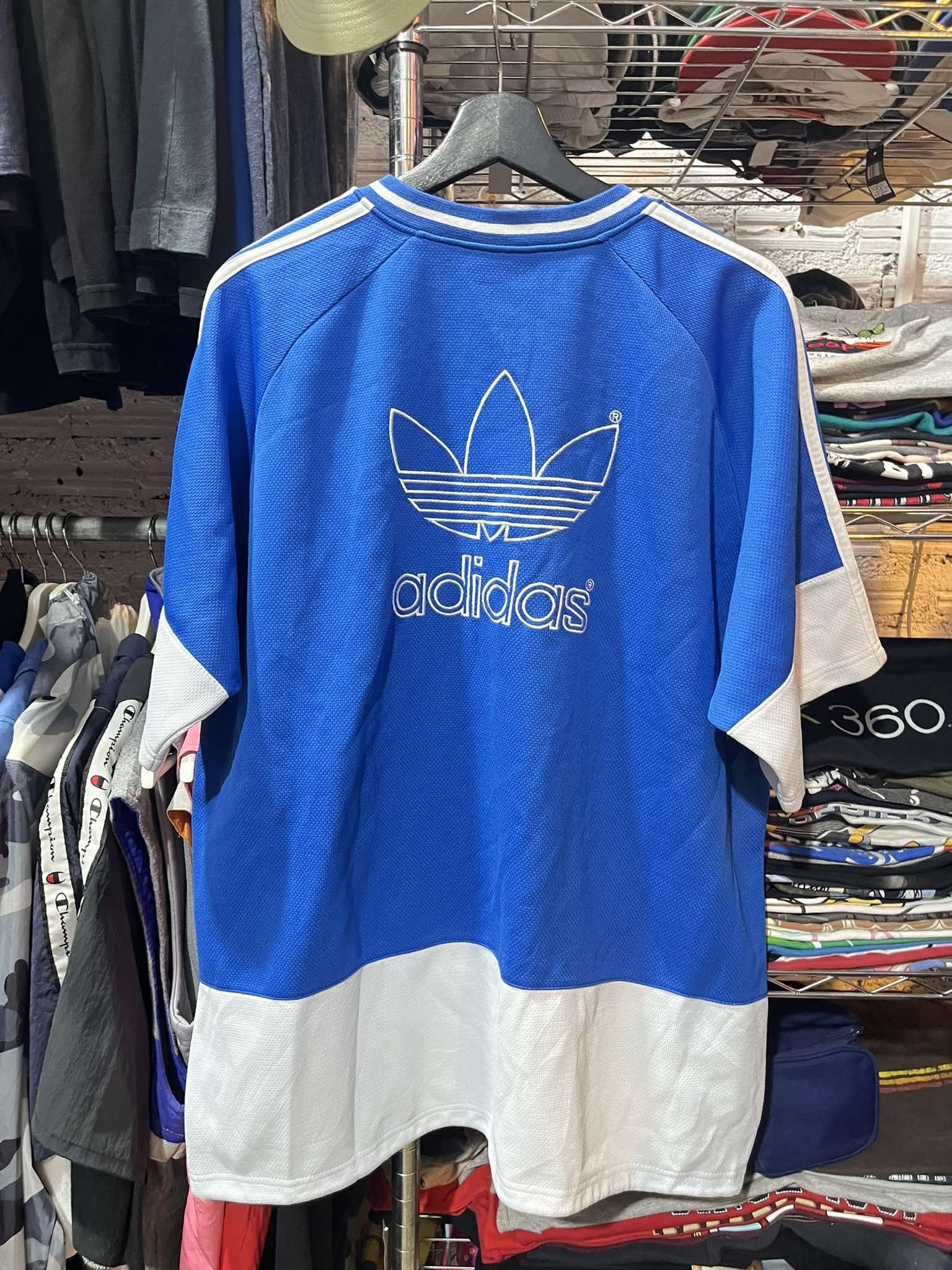 Adidas Adidas Trefoil 3 Striped Jersey Tee Big Logo 90s Size US M / EU 48-50 / 2 - 2 Thumbnail