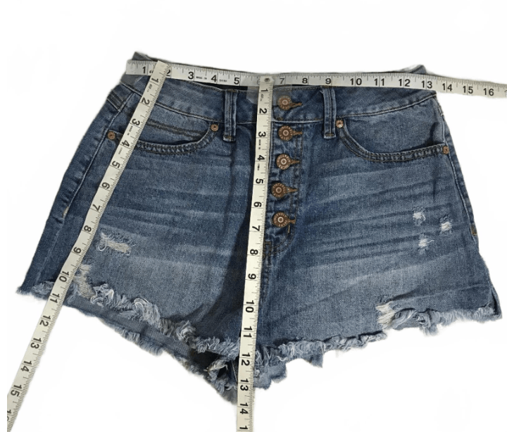 Other Sincerely Jules High-Waisted Distressed Denim Shorts Size 27" / US 4 / IT 40 - 4 Thumbnail