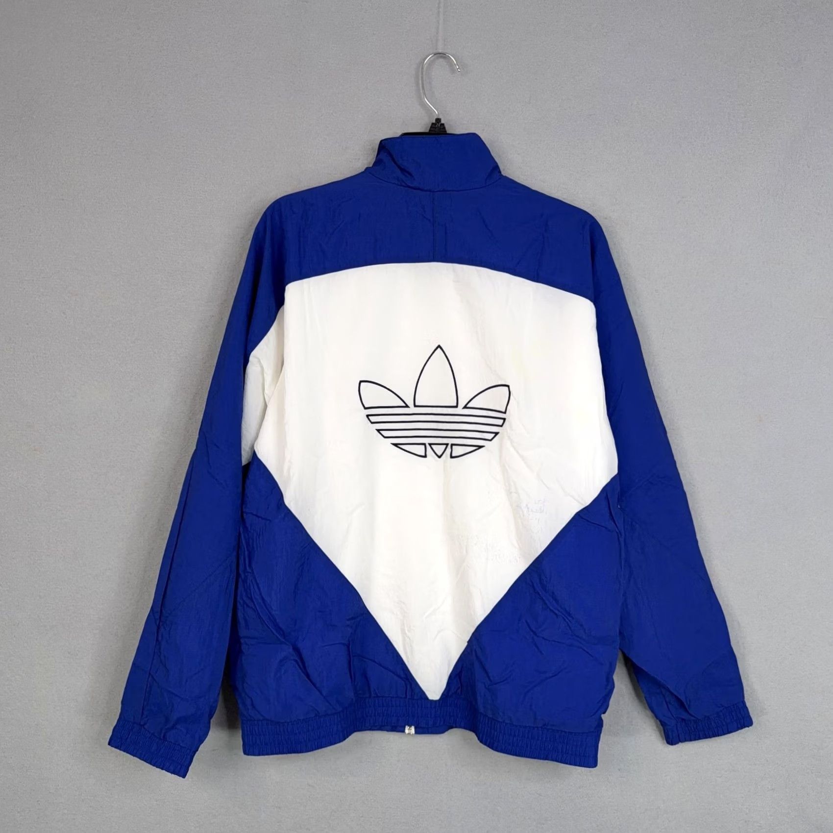 Adidas adidas Jacket Mens Medium Blue White Full Zip Track Trefoil Logo Windbreaker Size US M / EU 48-50 / 2 - 7 Thumbnail