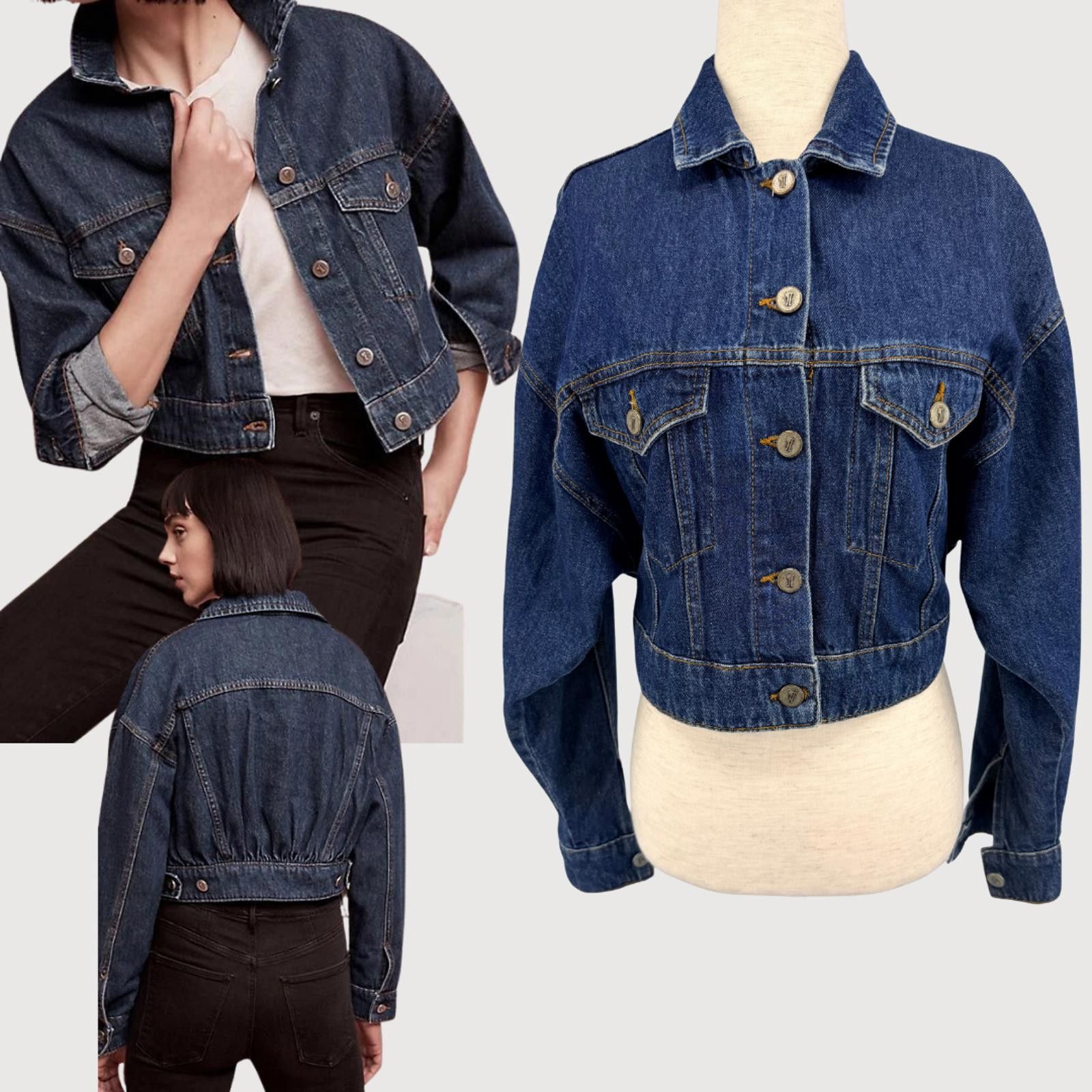 Other Anthro Pilcro Cropped Denim Jacket Dark Wash XS Chic Size XS / US 0-2 / IT 36-38 - 1 Thumbnail
