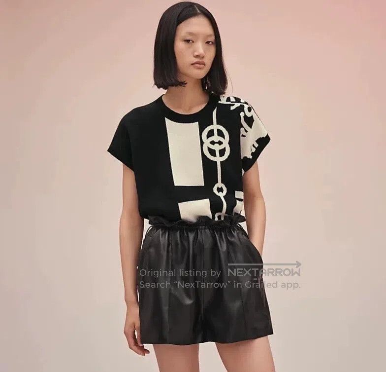 Hermes Hermes Black pattern letter intarsia cashmere round neck s Size XS / US 0-2 / IT 36-38 - 9 Thumbnail