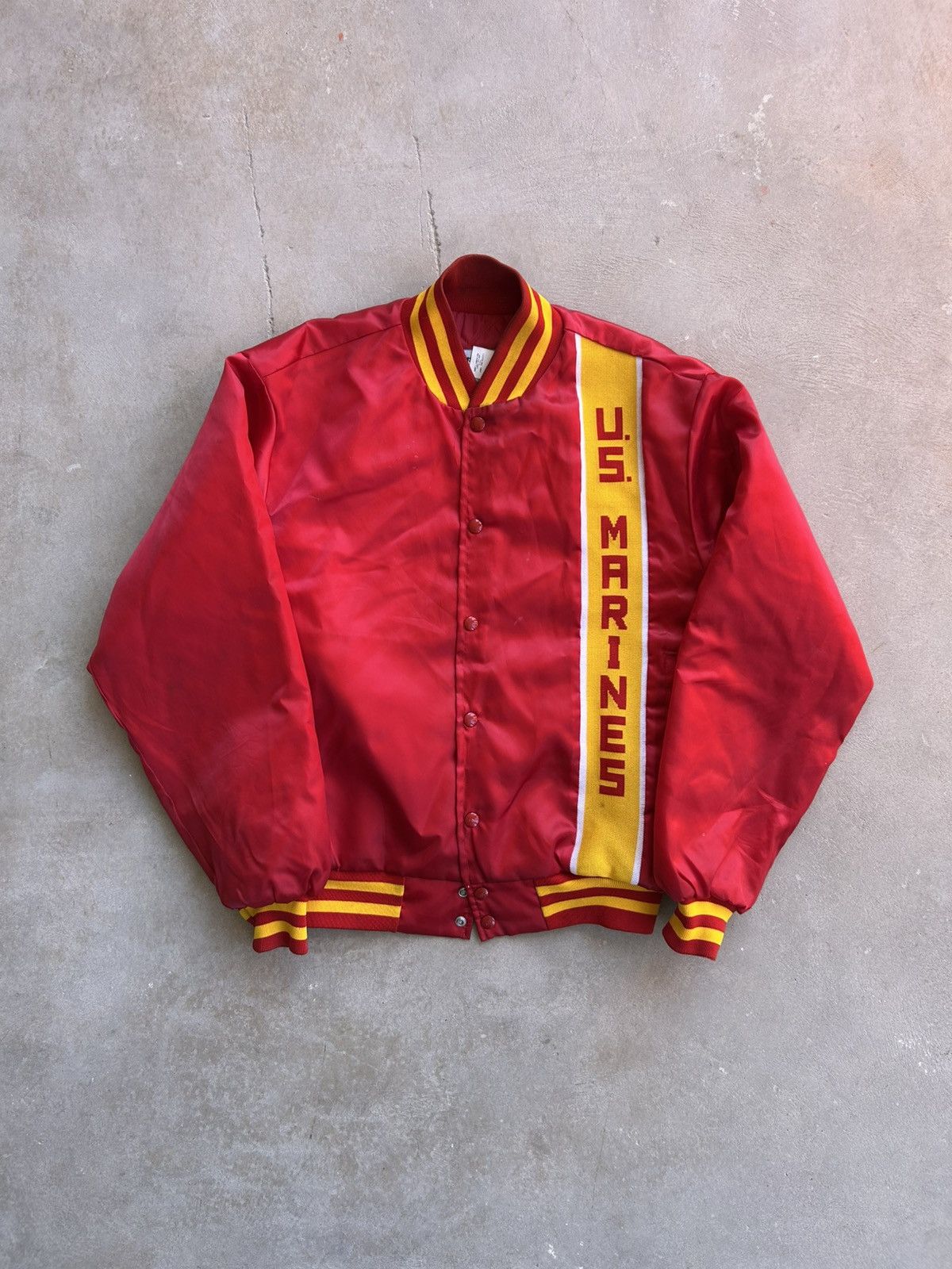 Vintage Vintage Marines Satin Bomber Jacket Size US L / EU 52-54 / 3 - 1 Thumbnail