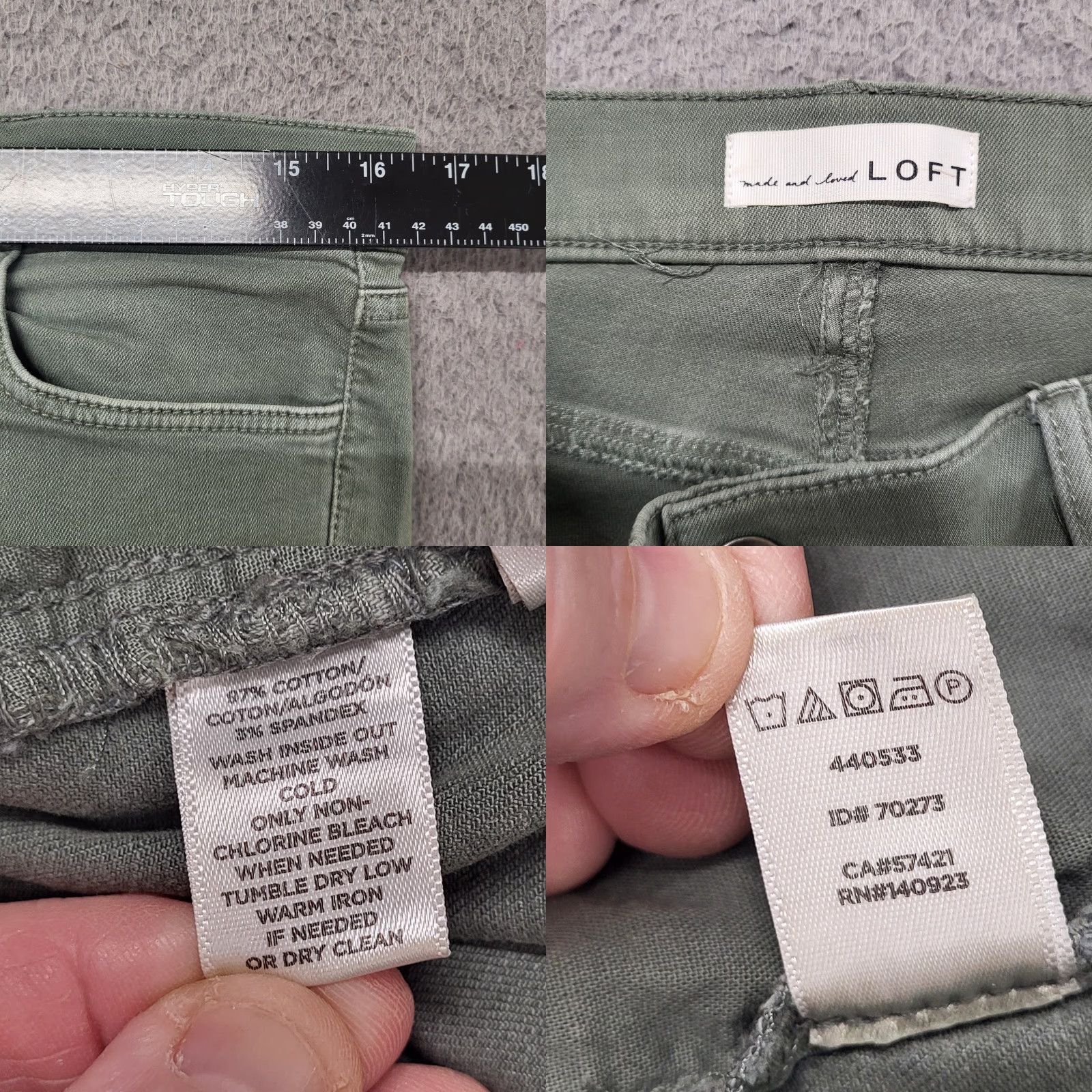 Loft Loft Jean Womens Size 29/8 Regular Pockets Modern Skinny Olive Army Green Denim Jeans Loft Marisa Womens Regular 29/8 Green Army 5-Pocket Design Size 29" - 8 Thumbnail