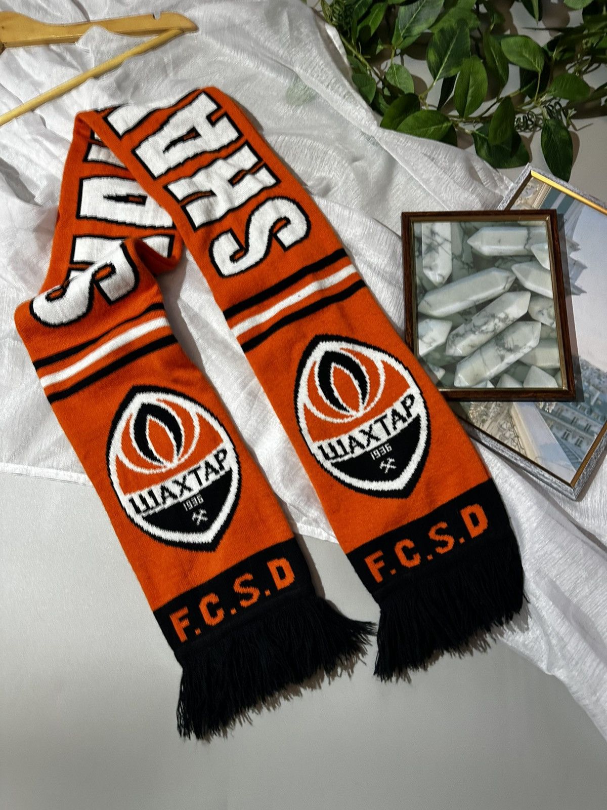 Desigual 🇺🇦 Authentic FC Shakhtar Donetsk Knitted Football Scarf Y2K Size ONE SIZE - 3 Thumbnail