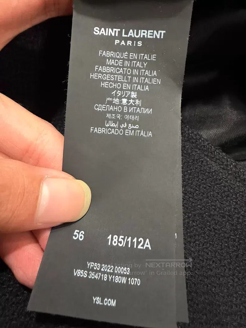 Saint Laurent Paris Saint Laurent Paris Black and White Wool Mixed Baseball Ja Size US XL / EU 56 / 4 - 4 Thumbnail