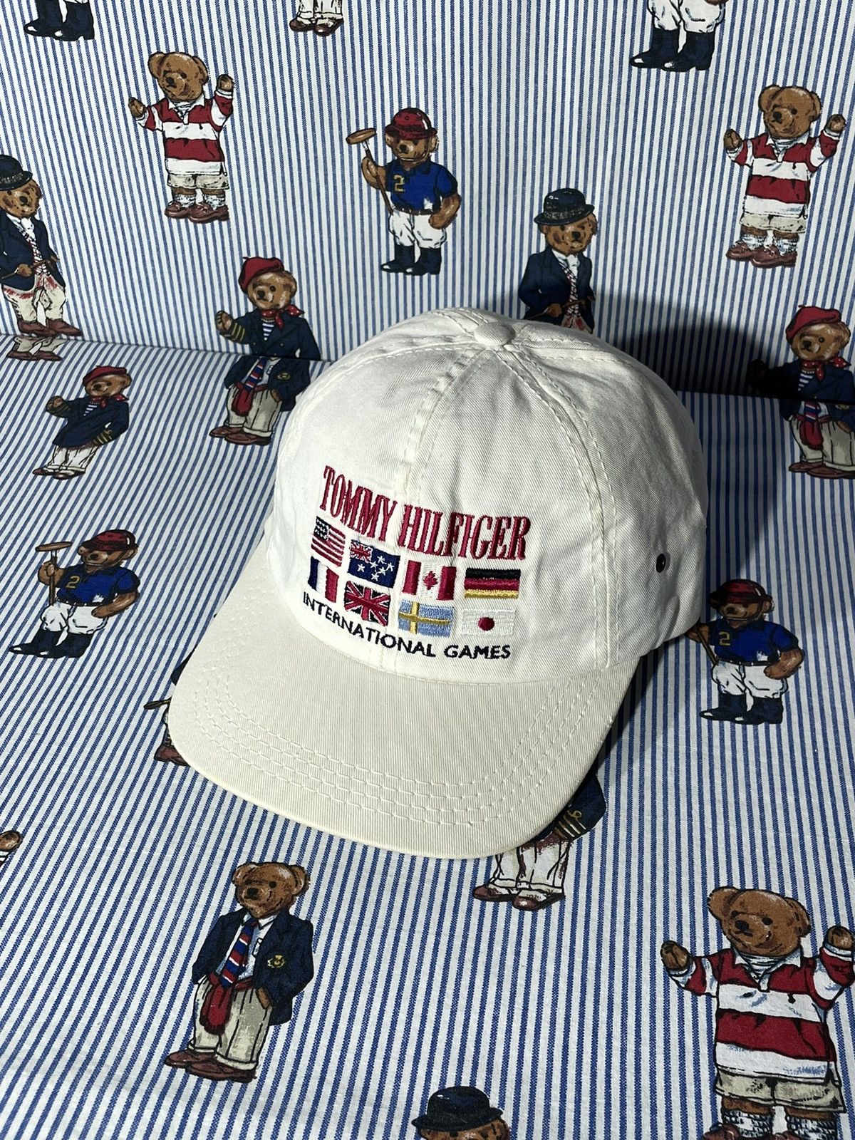 Tommy Hilfiger × Vintage Cap Tommy Hilfiger International Games OG Vintage 90’s Size ONE SIZE - 12 Thumbnail