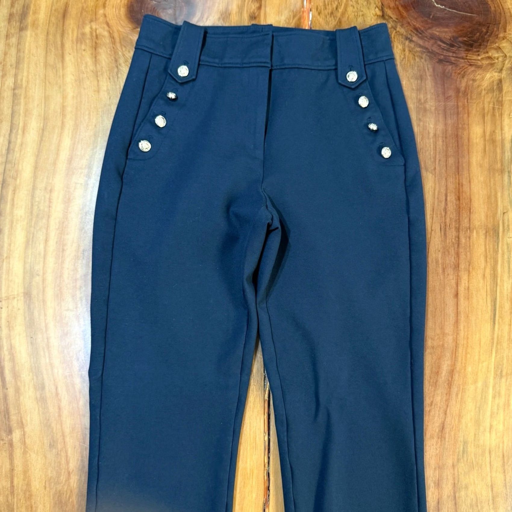 Quince Quince Women's Straight leg Stretch Dress Pants Small Blue Pull On Rayon Size 28" / US 6 / IT 42 - 3 Thumbnail