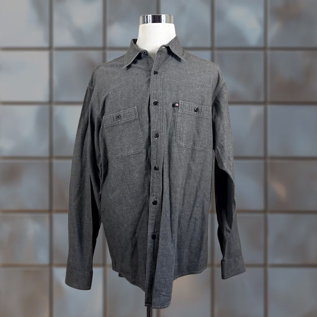 Ralph Lauren Ralph Lauren Polo Jeans Co Shirt XL Gray Chambray Solid Workwear Button Front Size US XL / EU 56 / 4 - 1 Thumbnail