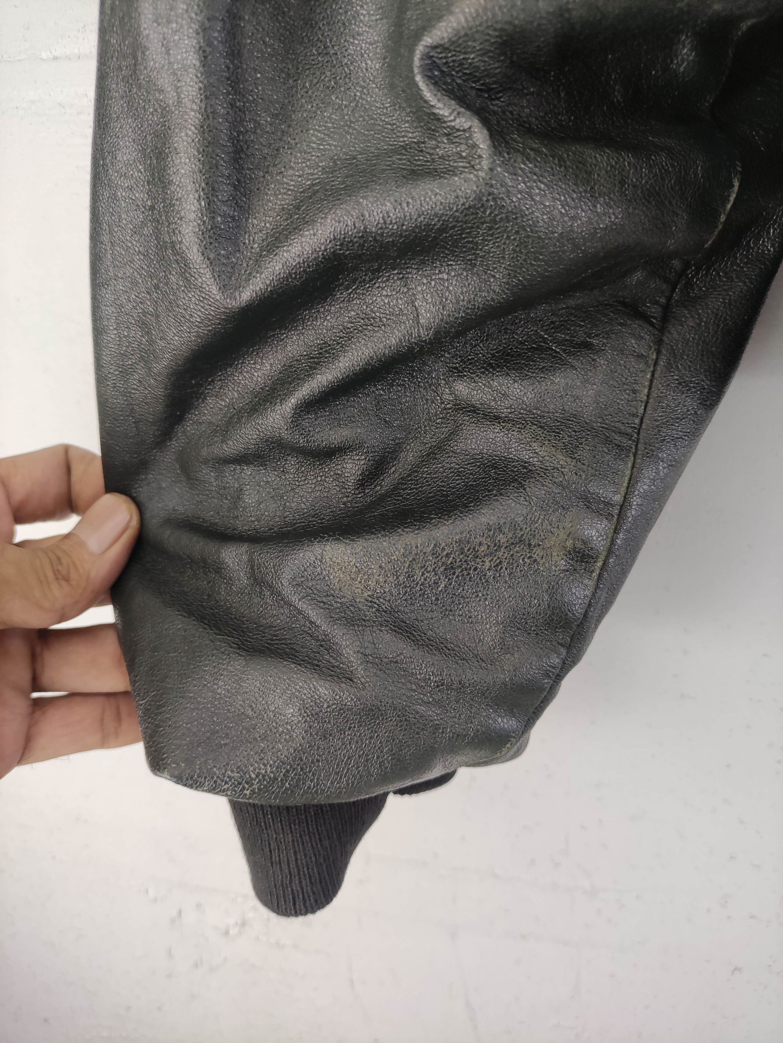 Japanese Brand Vintage 90s Melton Varsity Jacket Wool Leather Sleeve Size US XL / EU 56 / 4 - 4 Thumbnail