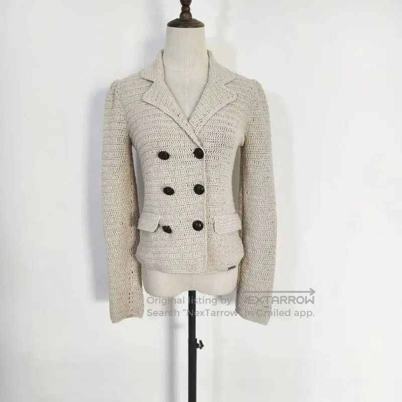 Burberry Spring Autumn Beige Cotton-Blend Cardigan.