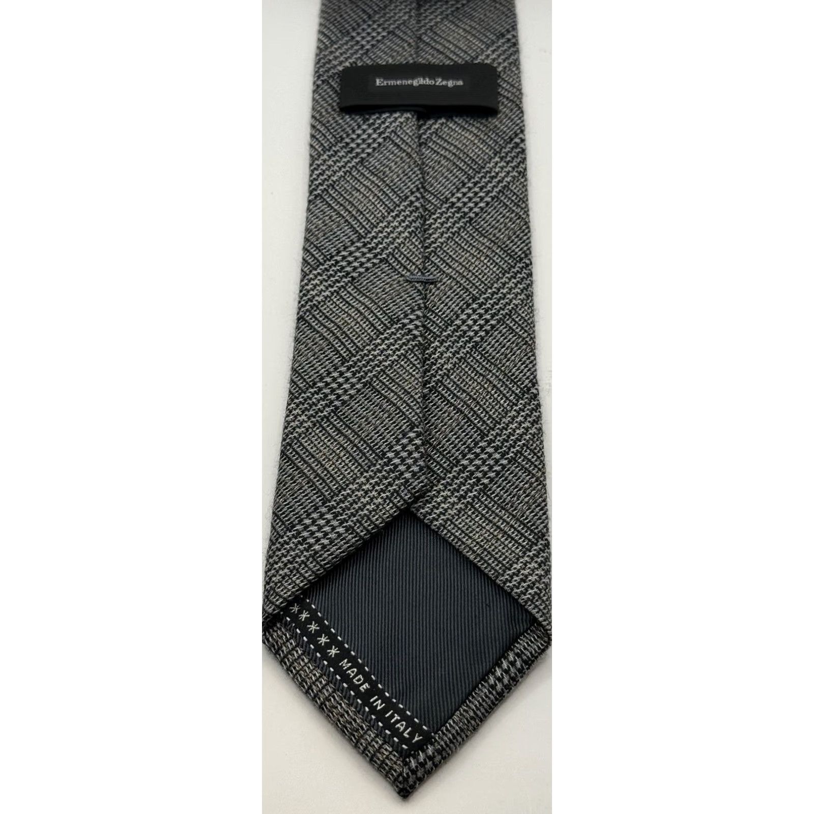 Ermenegildo Zegna VINTAGE ERMENEGILDO ZEGNA Silk Wool Tie Plaid Houndstooth Made In Italy EUC Size ONE SIZE - 4 Thumbnail