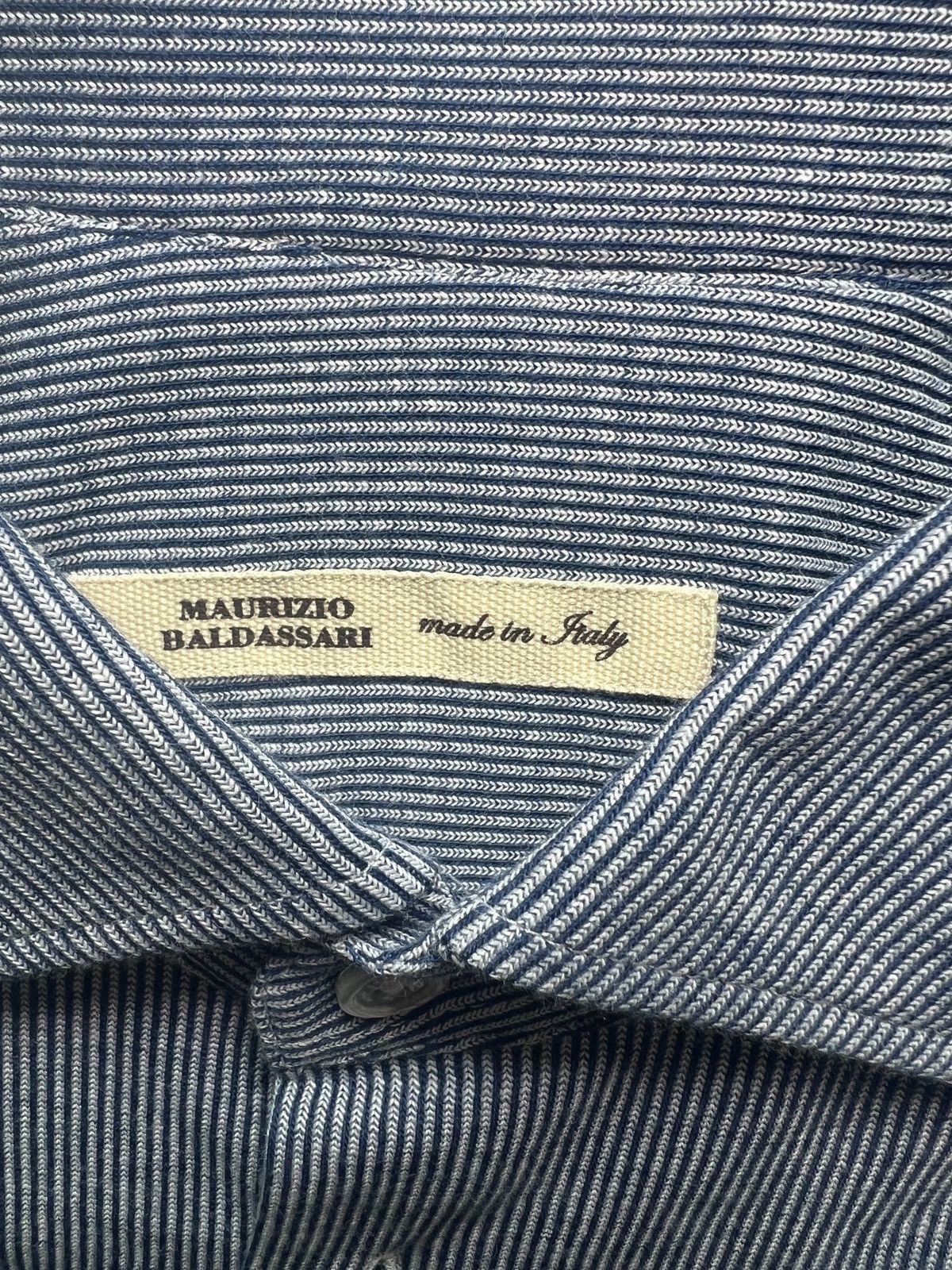 Maurizio Baldassari Maurizio Baldassari Brera Textured Micro‑Stripe Shirt – XL Size US XL / EU 56 / 4 - 9 Thumbnail