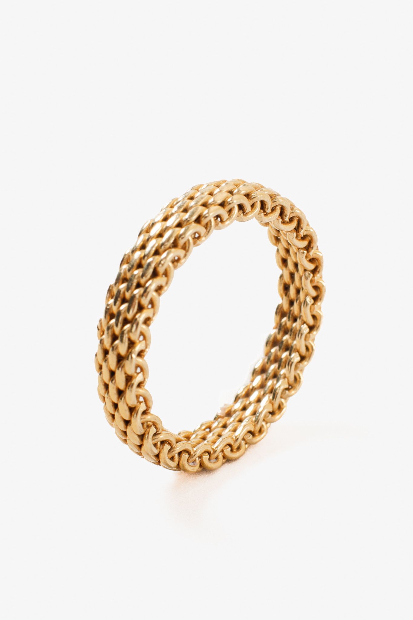 Tiffany & Co. Tiffany Somerset Mesh Ring 18K Yellow Gold Au 750 Size ONE SIZE - 2 Thumbnail