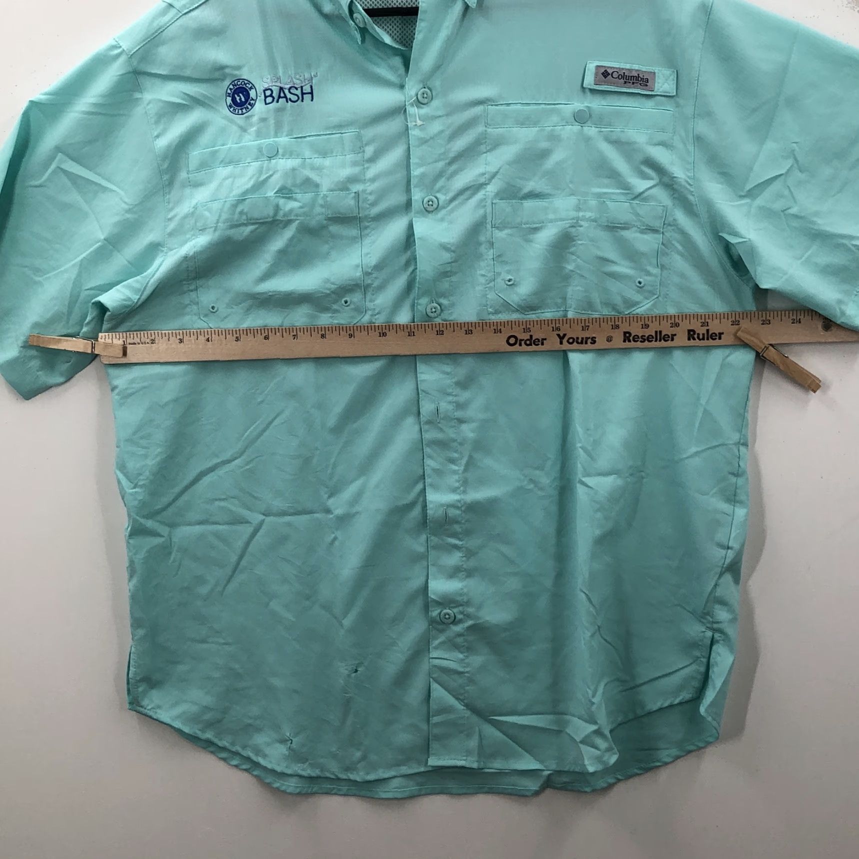 Vintage Columbia Button-Up Shirt Mens Mint Green Short Sleeve Pockets Size M Size US M / EU 48-50 / 2 - 2 Thumbnail