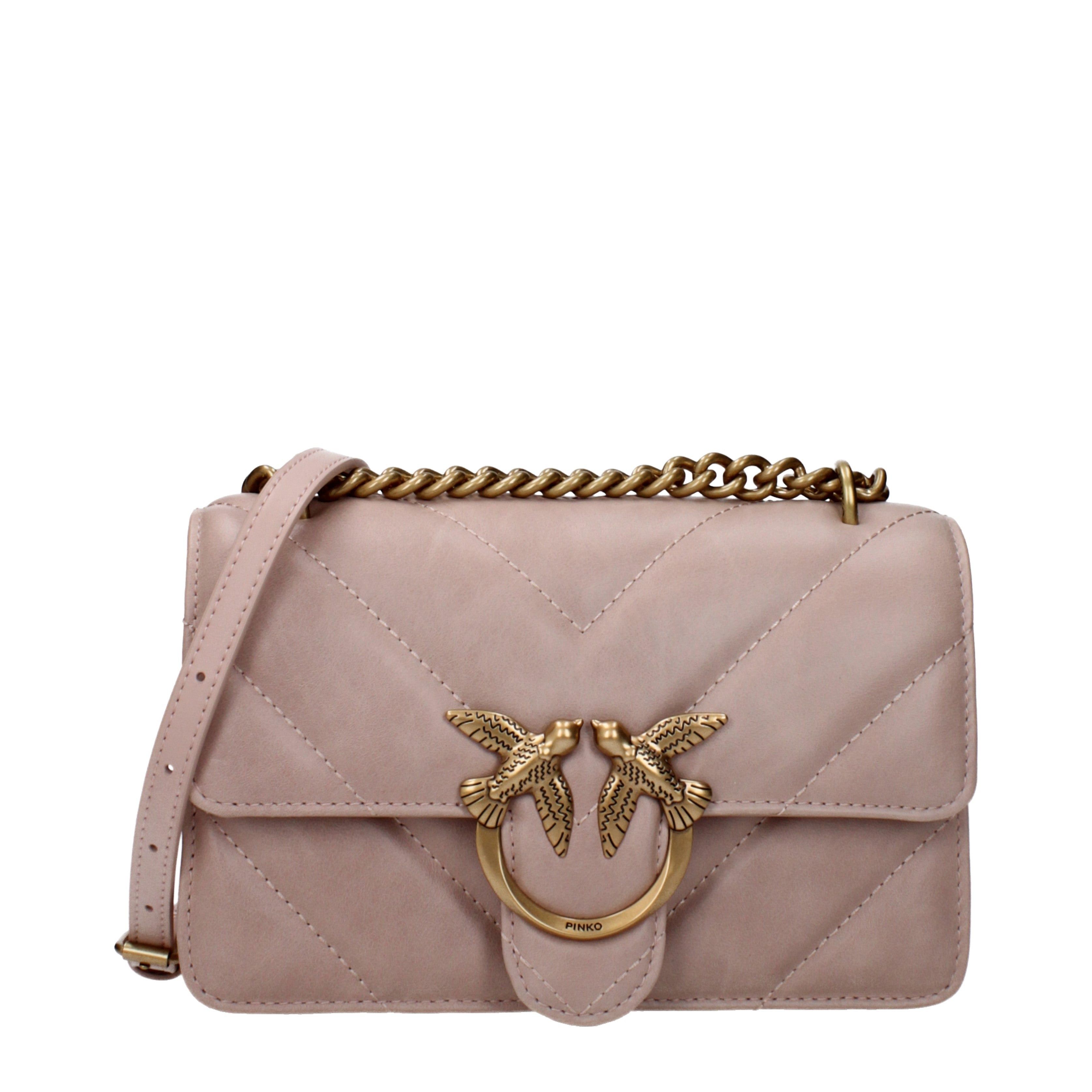 Pinko Crossbody Bag In Leather in Pink, Women's