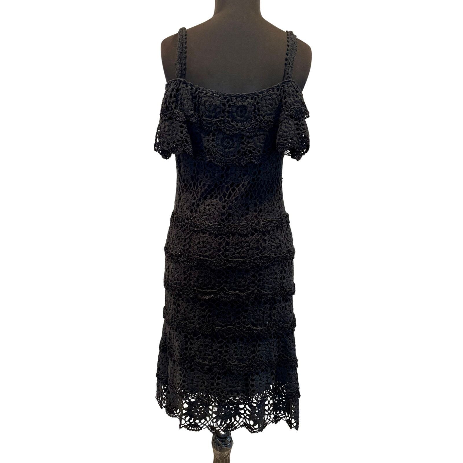 Boston Proper Boston Proper Crochet Layered Lined Dress Spaghetti Strap Size M / US 6-8 / IT 42-44 - 3 Thumbnail