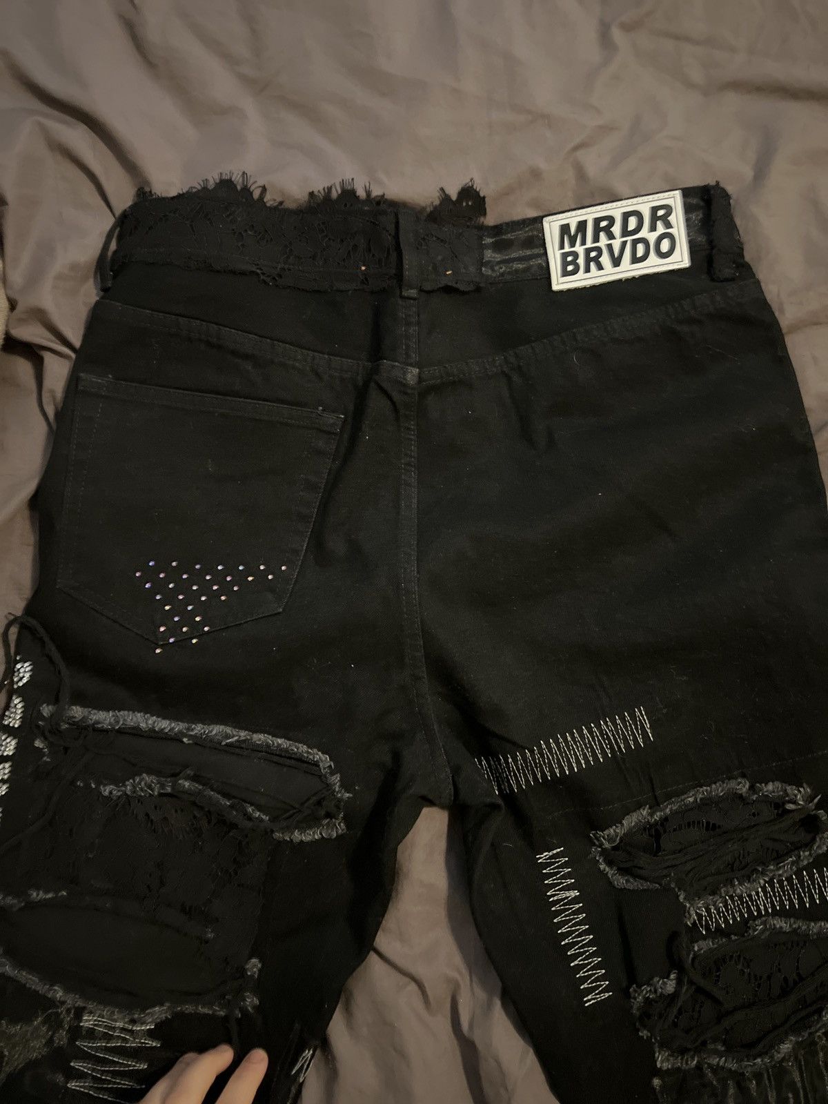 Who Decides War Mrdr brvdo bride lace denim Size US 34 / EU 50 - 4 Thumbnail