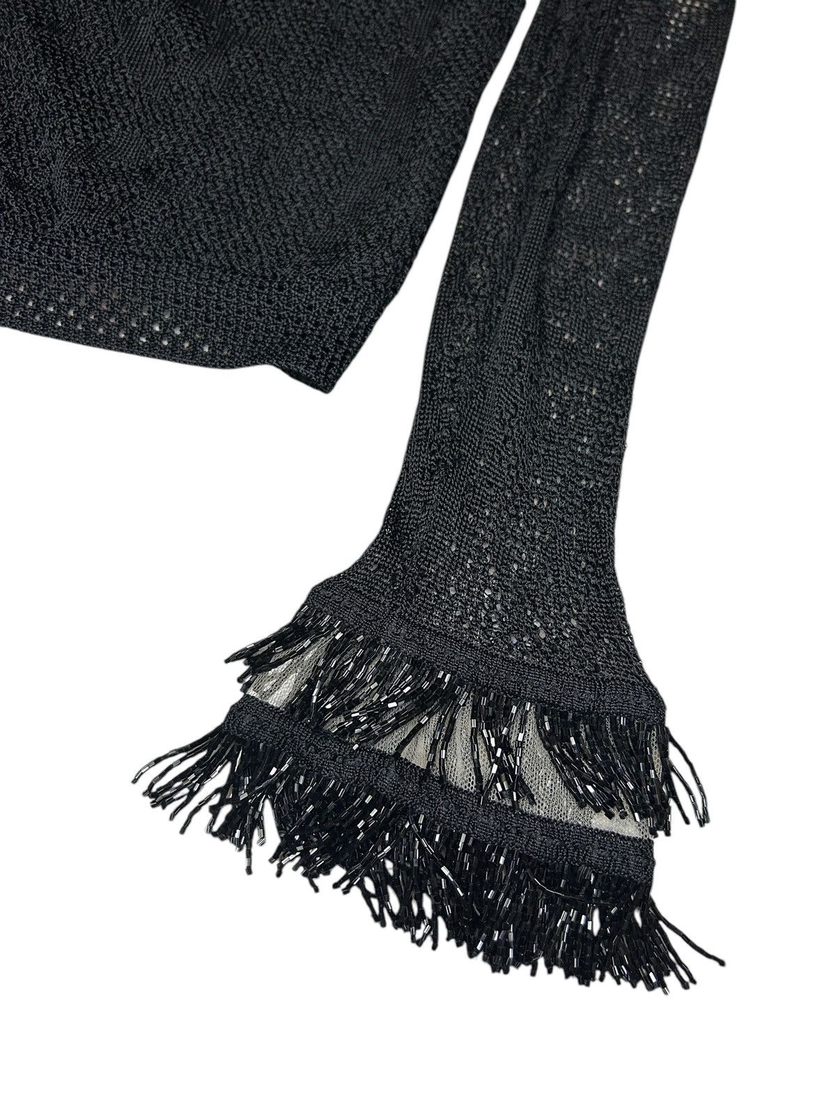 John Galliano S/S 00 Beaded Fringe Cuff Cardigan Size M / US 6-8 / IT 42-44 - 4 Thumbnail