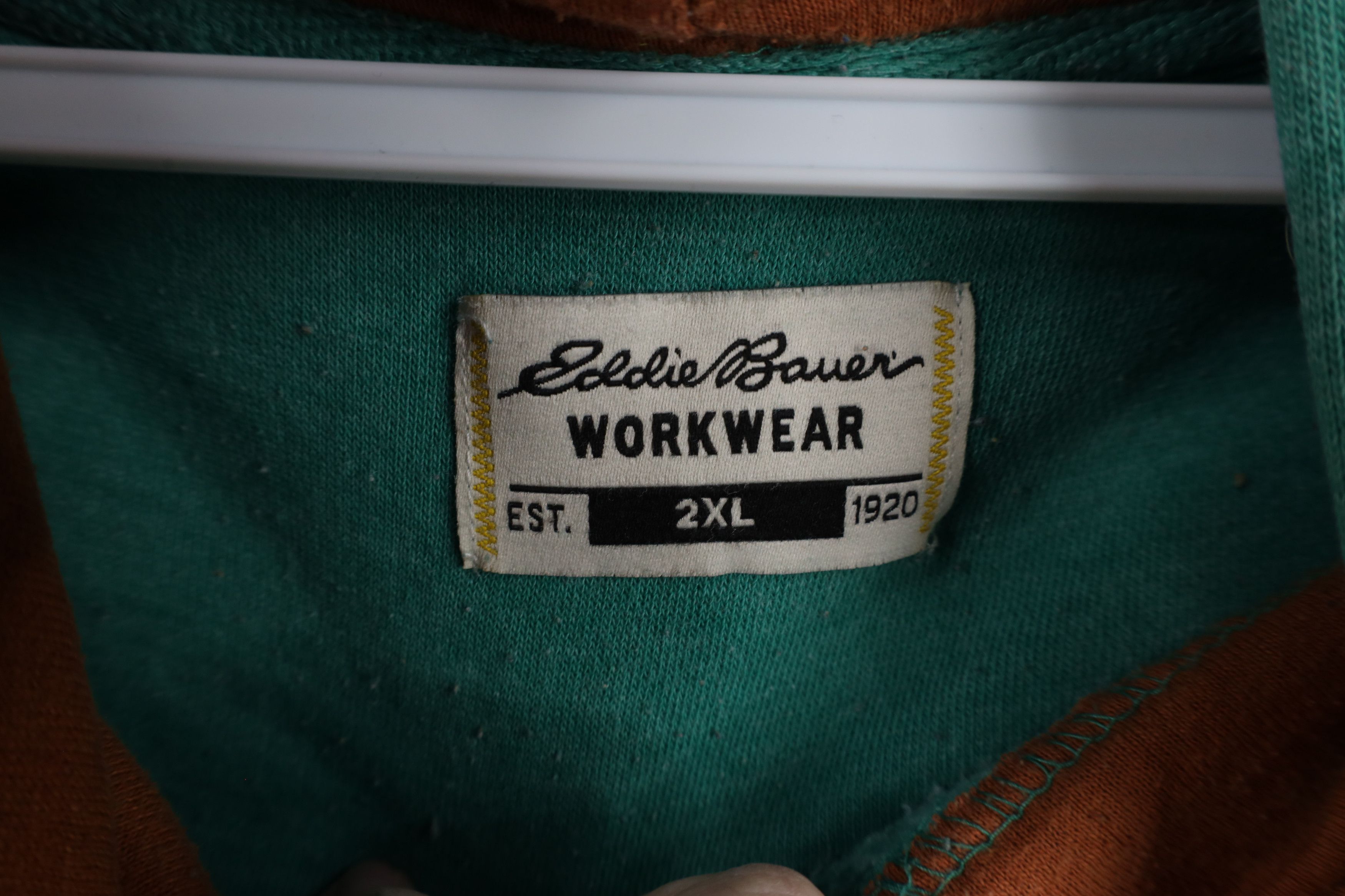 Eddie Bauer × Vintage Vintage Eddie Bauer Workwear Spell Out Hoodie Sweatshirt Size US XXL / EU 58 / 5 - 13 Thumbnail