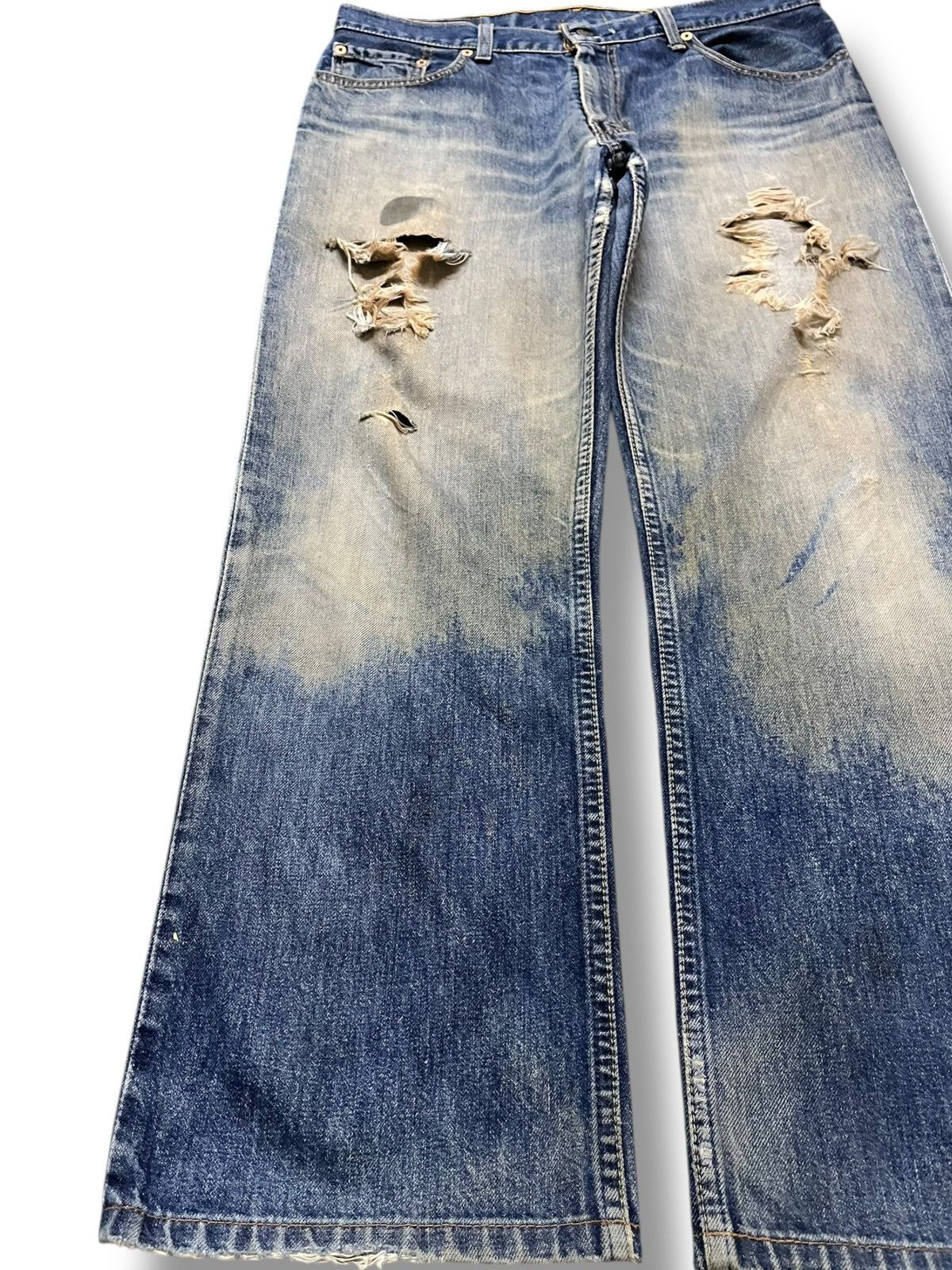 Levi's Vintage Clothing Vintage Levi’s 506 Baggy Wide Leg Mudwash Ripped Denim Size US 34 / EU 50 - 3 Thumbnail