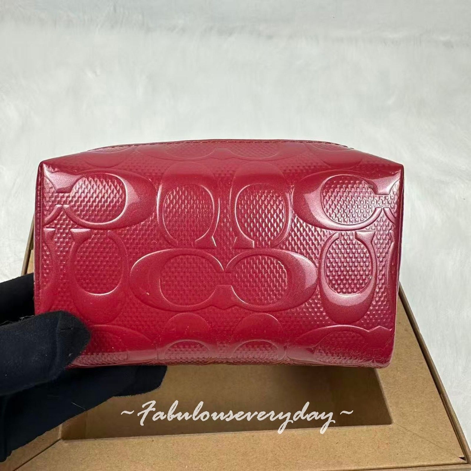 Coach Coach Boxed Essential Mini Cosmetic Pouch Wristlet Red Size ONE SIZE - 2 Thumbnail