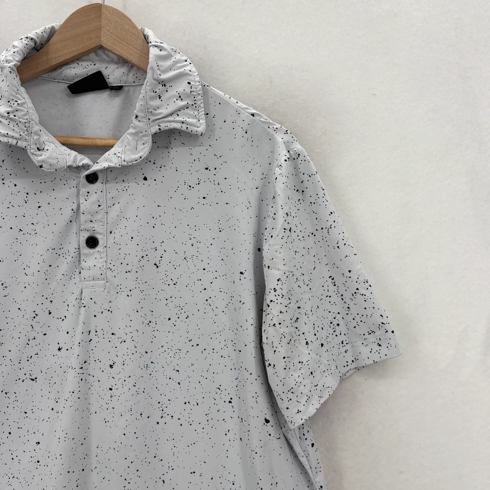 Vintage Sunday Swagger Polo Shirt Mens M Gray Spotted Performance Golf Short Sleeve Size US M / EU 48-50 / 2 - 2 Thumbnail