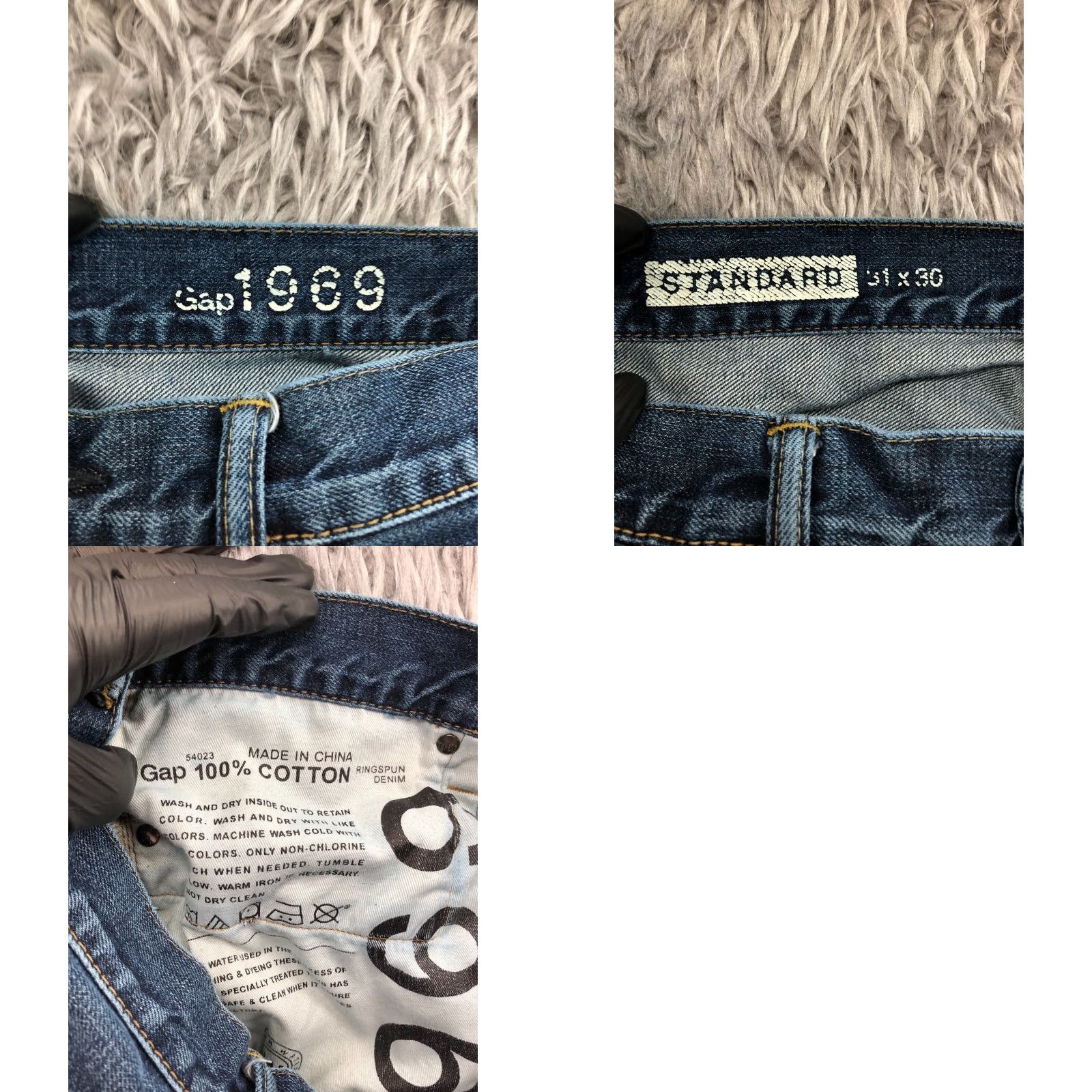 Gap Gap 1969 Jeans Size 31x30 Mens Mid Rise Medium Blue Straight 5-Pocket Denim Cotton Blend Regular Size US 31 - 9 Thumbnail