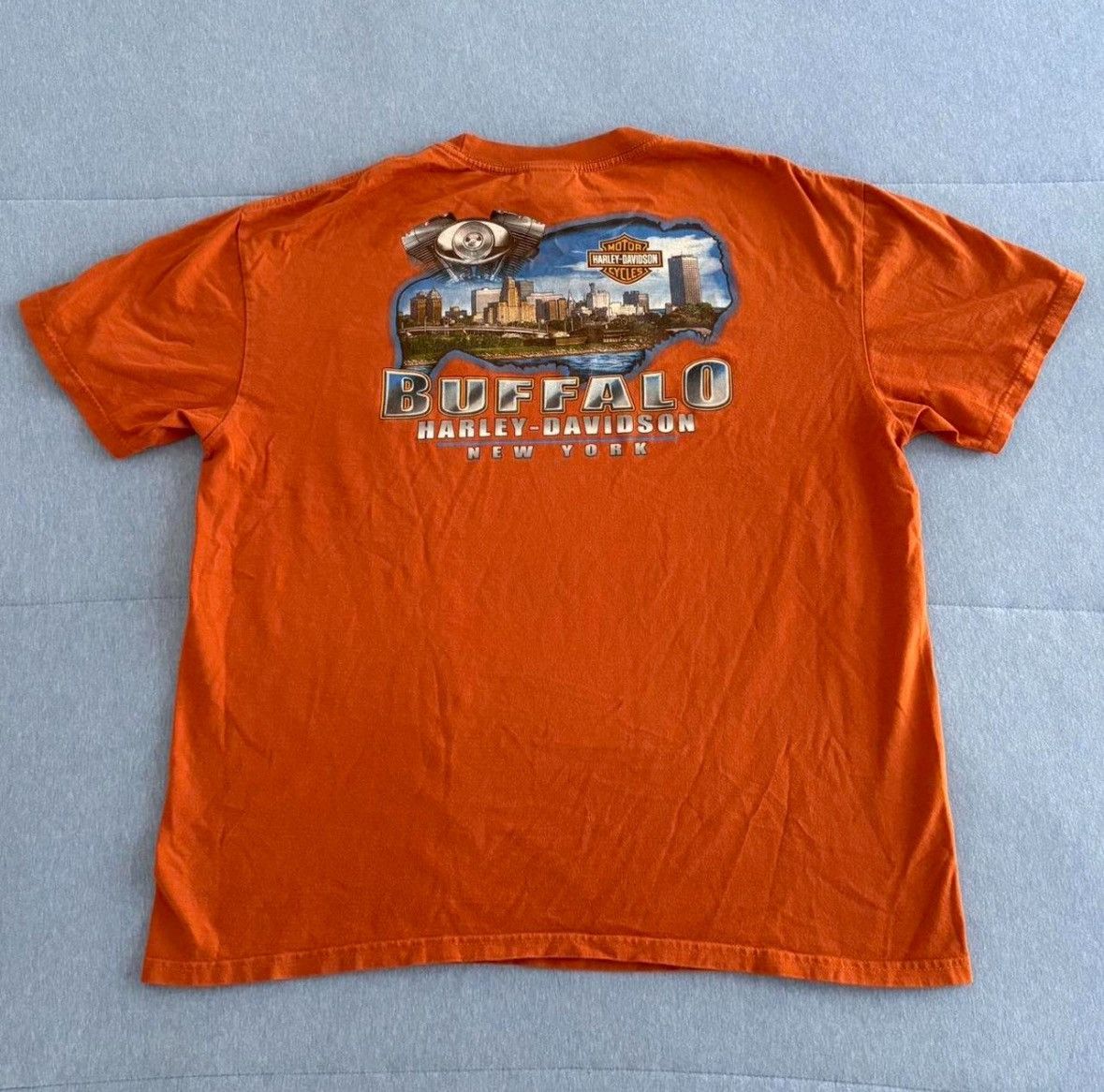 Harley Davidson × Vintage Vintage Harley Davidson Buffalo New York T-Shirt Size US XL / EU 56 / 4 - 3 Thumbnail
