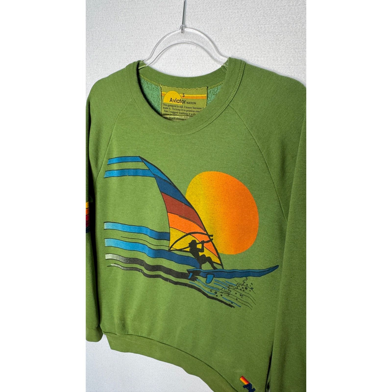 Aviator Nation Early Aviator Nation Surf Sweatshirt Green Rainbow Windsurf Size S / US 4 / IT 40 - 11 Thumbnail