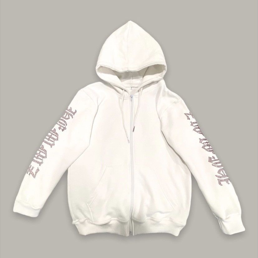Other rhinestone white zip up hoodie Size US S / EU 44-46 / 1 - 4 Thumbnail