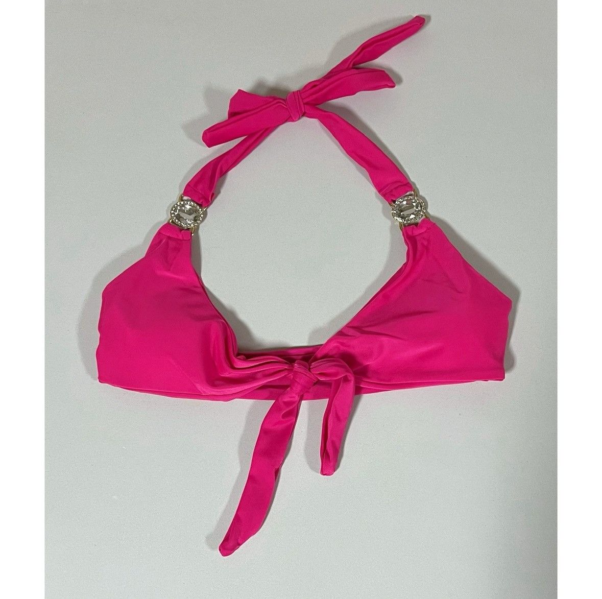 Japanese Brand × Vintage Pink Magenta Diamond Halter Bikini Top Bathing Suit Size S 🩷 Size S / US 4 / IT 40 - 2 Thumbnail